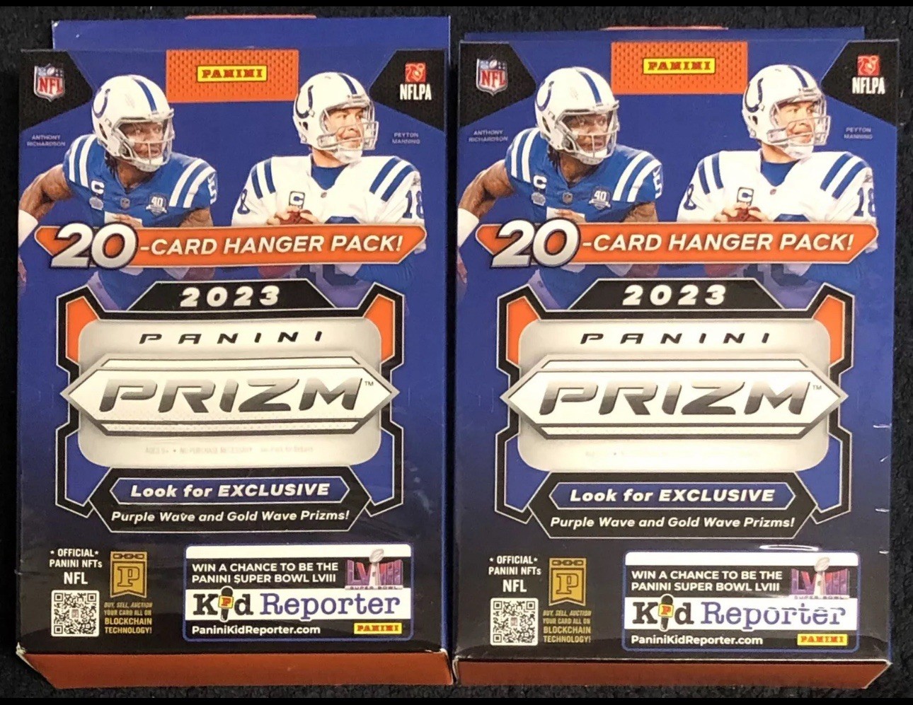 2023 Panini Prizm Football Hanger Box Factory Sealed Purple/Gold Wave Lot Of 2 2023 Panini Prizm Football Hanger Box Factory Sealed Purple/Gold Wave Lot Of 2