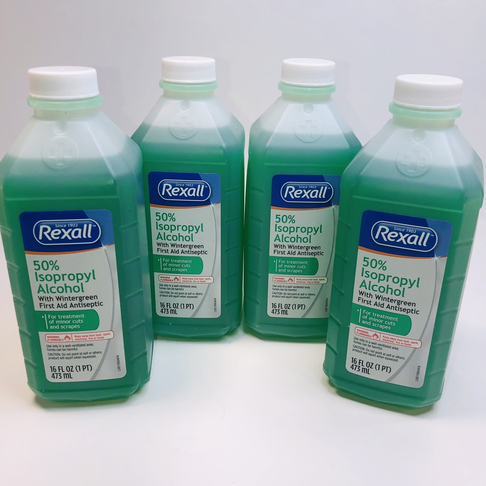 50% Wintergreen Isopropyl Alcohol First Aid Antiseptic, 16oz. REXALL Pack of 4