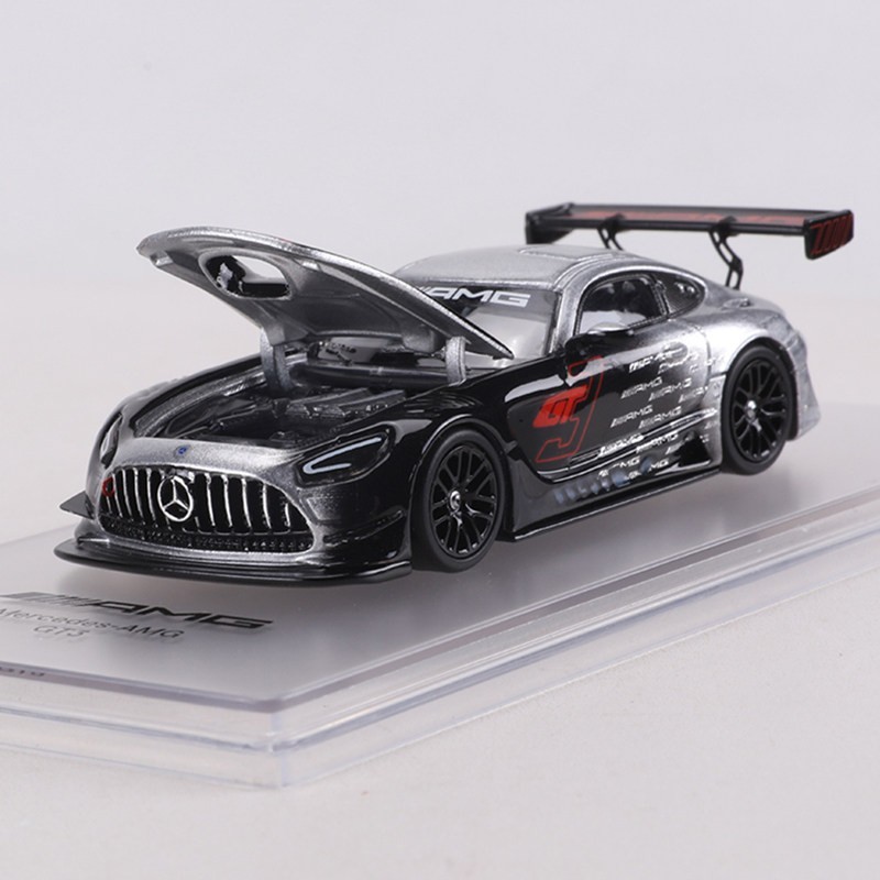 NZG Kiloworks 1/64 Mercedes AMG GT3 EVO Silver Black Diecast Car Model