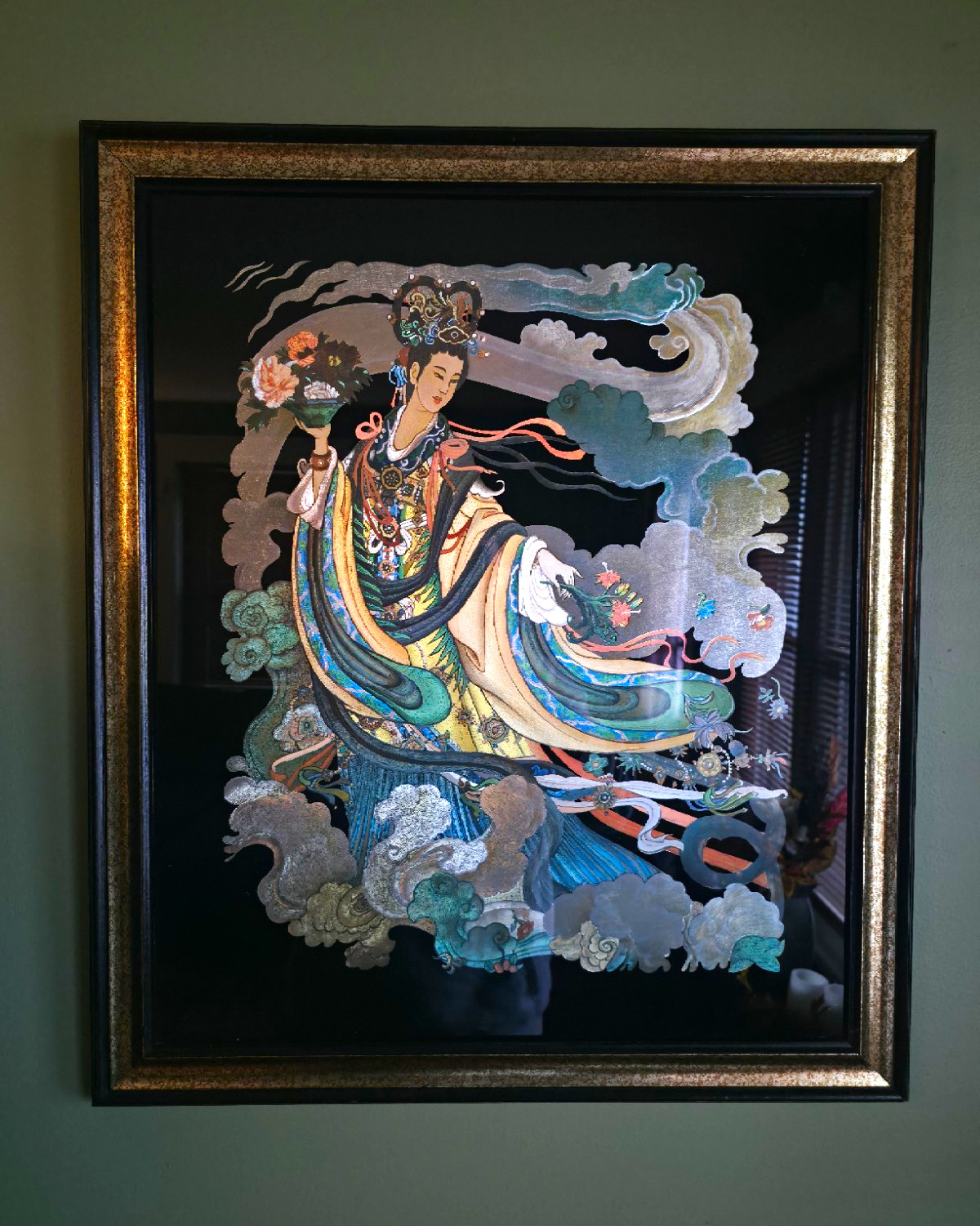 Japanese \'Goddess of Spring\' Foil Artwork Picture Japanese \'Goddess of Spring\' Foil Artwork Picture