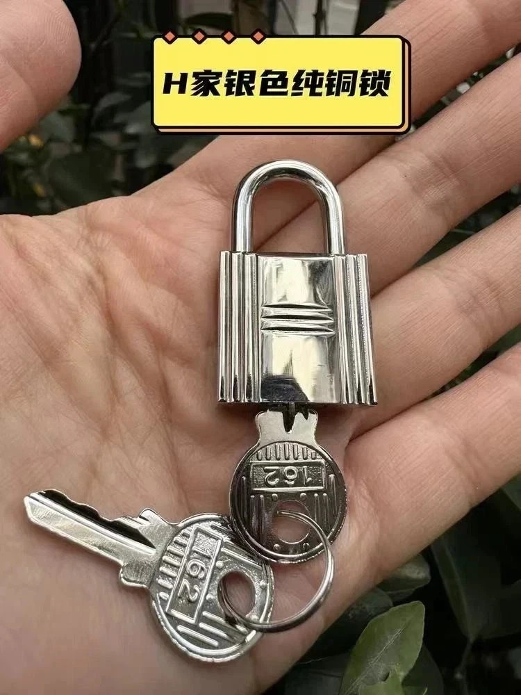 HERMES Cadena Set of Padlock Key Silver Charm Lock Decoration Keys France Locks HERMES Cadena Set of Padlock Key Silver Charm Lock Decoration Keys France Locks