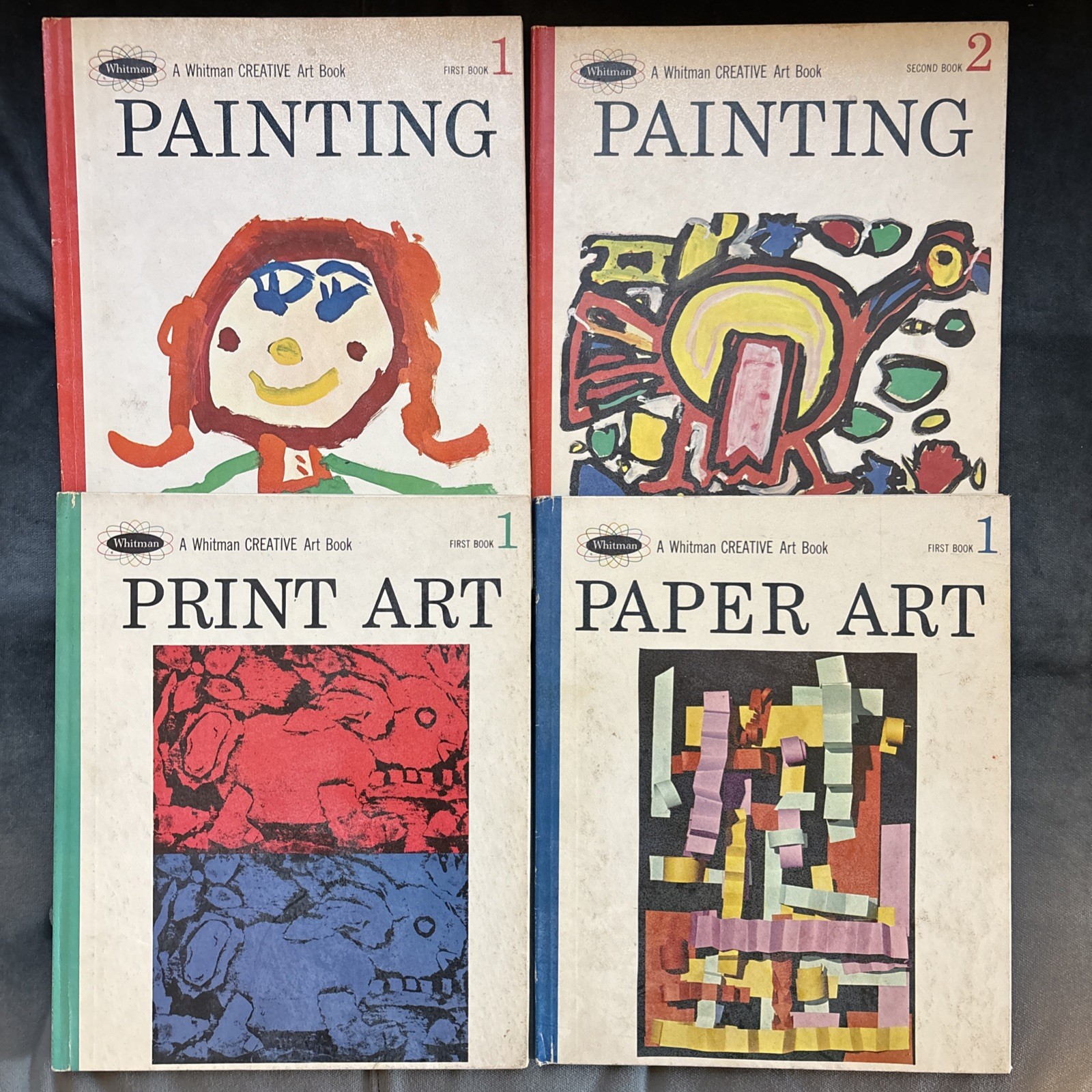 VTG 1966 Whitman Creative Art Books - Painting 1 & 2 + Print Art 1 + Paper Art 1 VTG 1966 Whitman Creative Art Books - Painting 1 & 2 + Print Art 1 + Paper Art 1