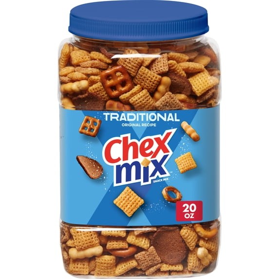 Chex Mix Traditional Snack Mix, Salty Snacks Tub, 20 oz New 