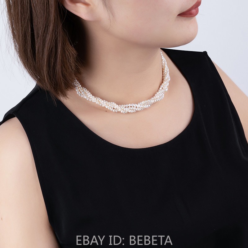 Multi Layer Freshwater Pearl Choker Korean Style Dainty Women Neck Jewelry Gift Multi Layer Freshwater Pearl Choker Korean Style Dainty Women Neck Jewelry Gift