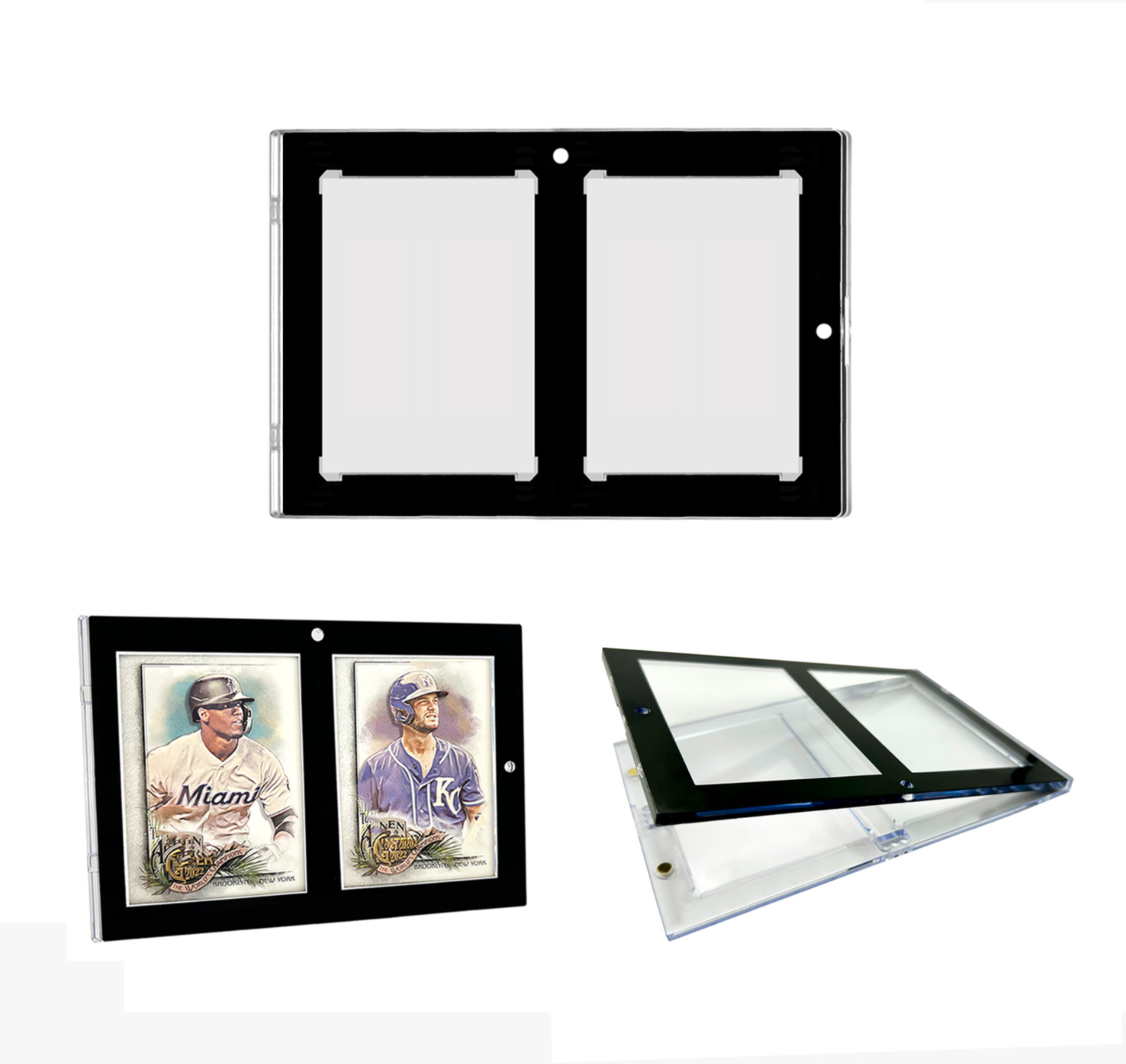 CF 2 Card Magnetic Card Holder Black Border For Sports and Trading Cards - UV CF 2 Card Magnetic Card Holder Black Border For Sports and Trading Cards - UV