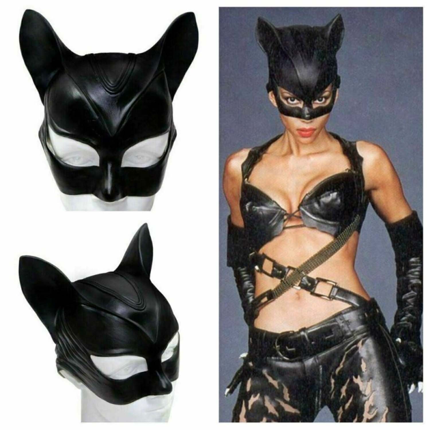 Catwoman Adult Cosplay Mask Batman Costume Props Cat Ears Helmet Halloween Party Catwoman Adult Cosplay Mask Batman Costume Props Cat Ears Helmet Halloween Party