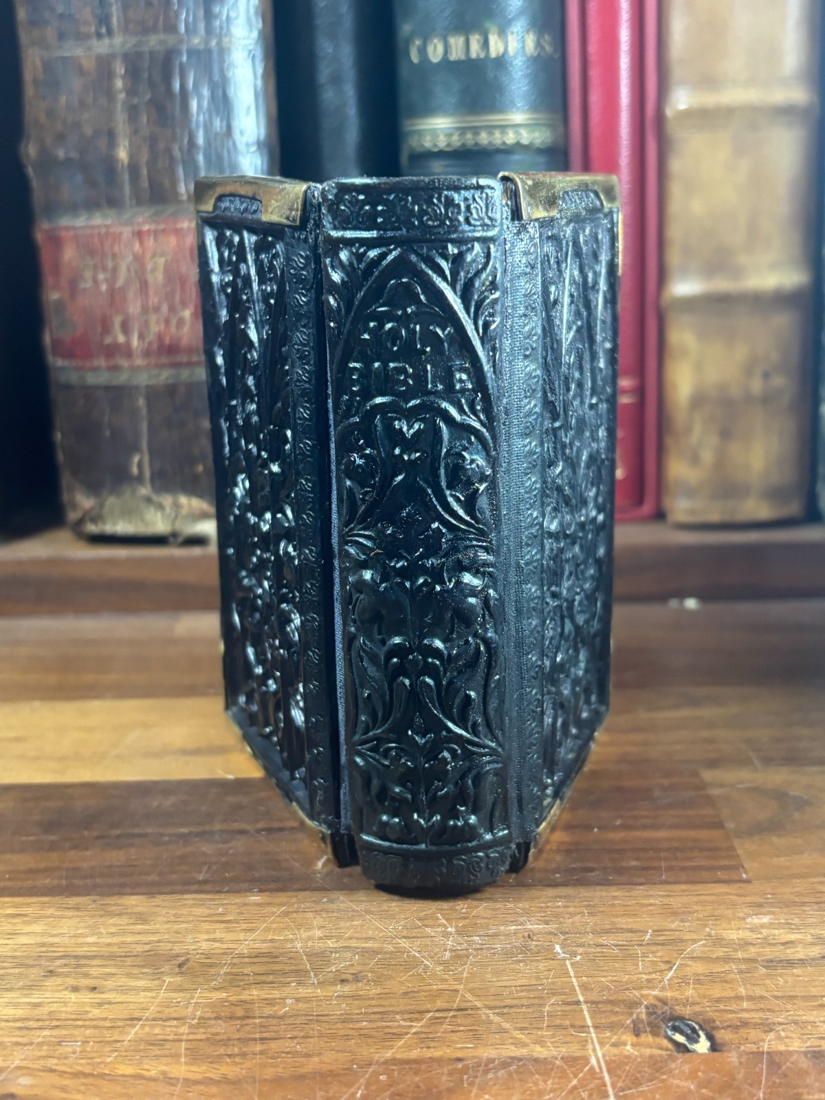 1849 King James Version Papier-Mâché Bible containing OT & NT, Gold Gilt Edges