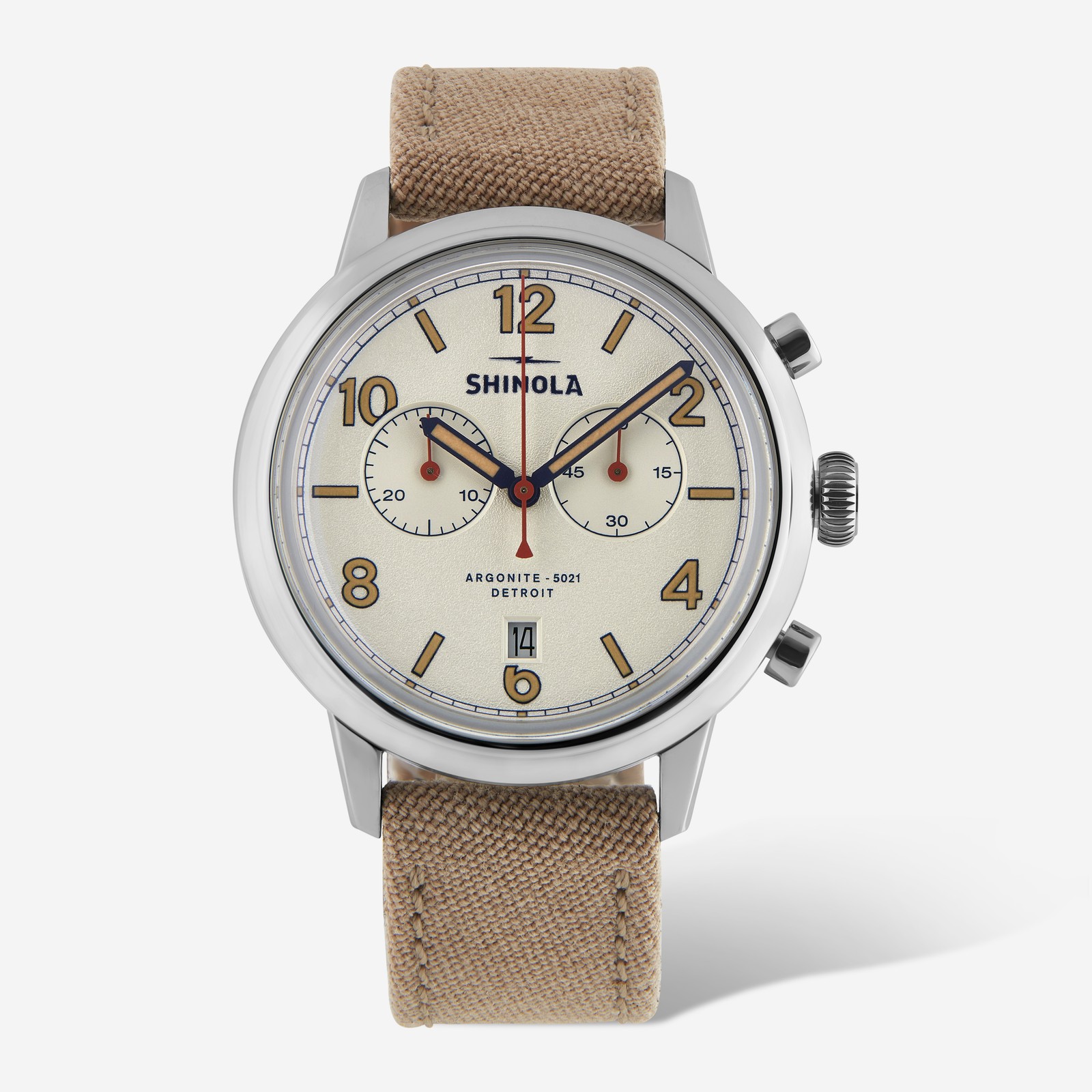 SHINOLA Detroit Men's The Traveler S0120245785 2 Eye Chronograph Watch $850 42mm