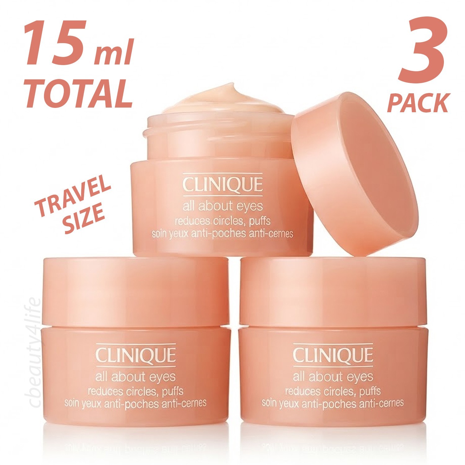 Clinique All About Eyes - 0.17oz/5ml EACH - 3 PACK TOTAL 0.5oz/15ml Clinique All About Eyes - 0.17oz/5ml EACH - 3 PACK TOTAL 0.5oz/15ml