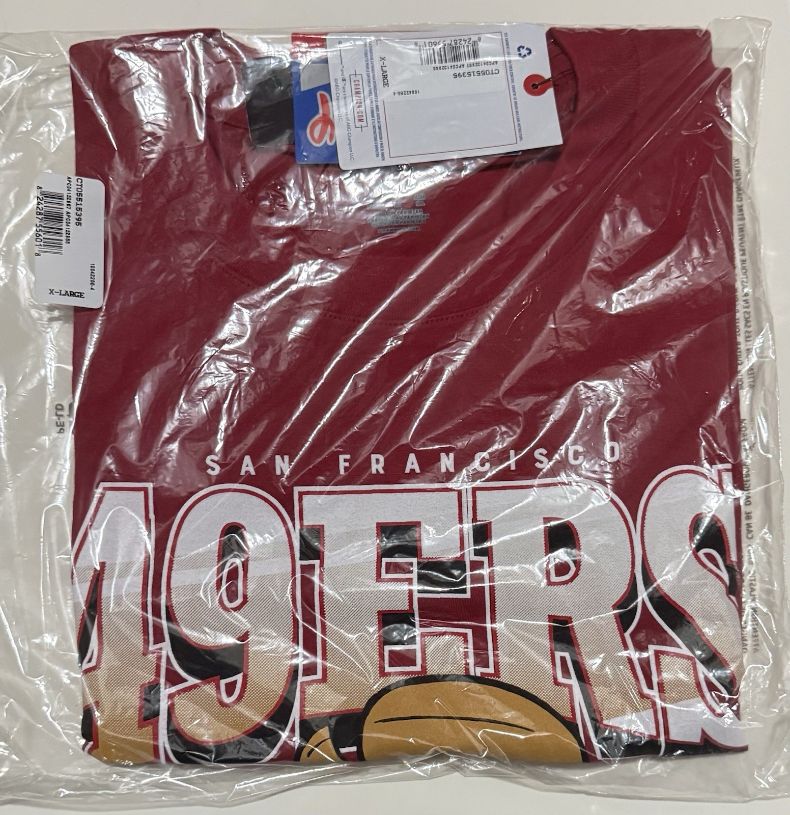 Authentic Disney x Champion NFL XL Shirt San Francisco 49ERS STINKY PETE IN HAND