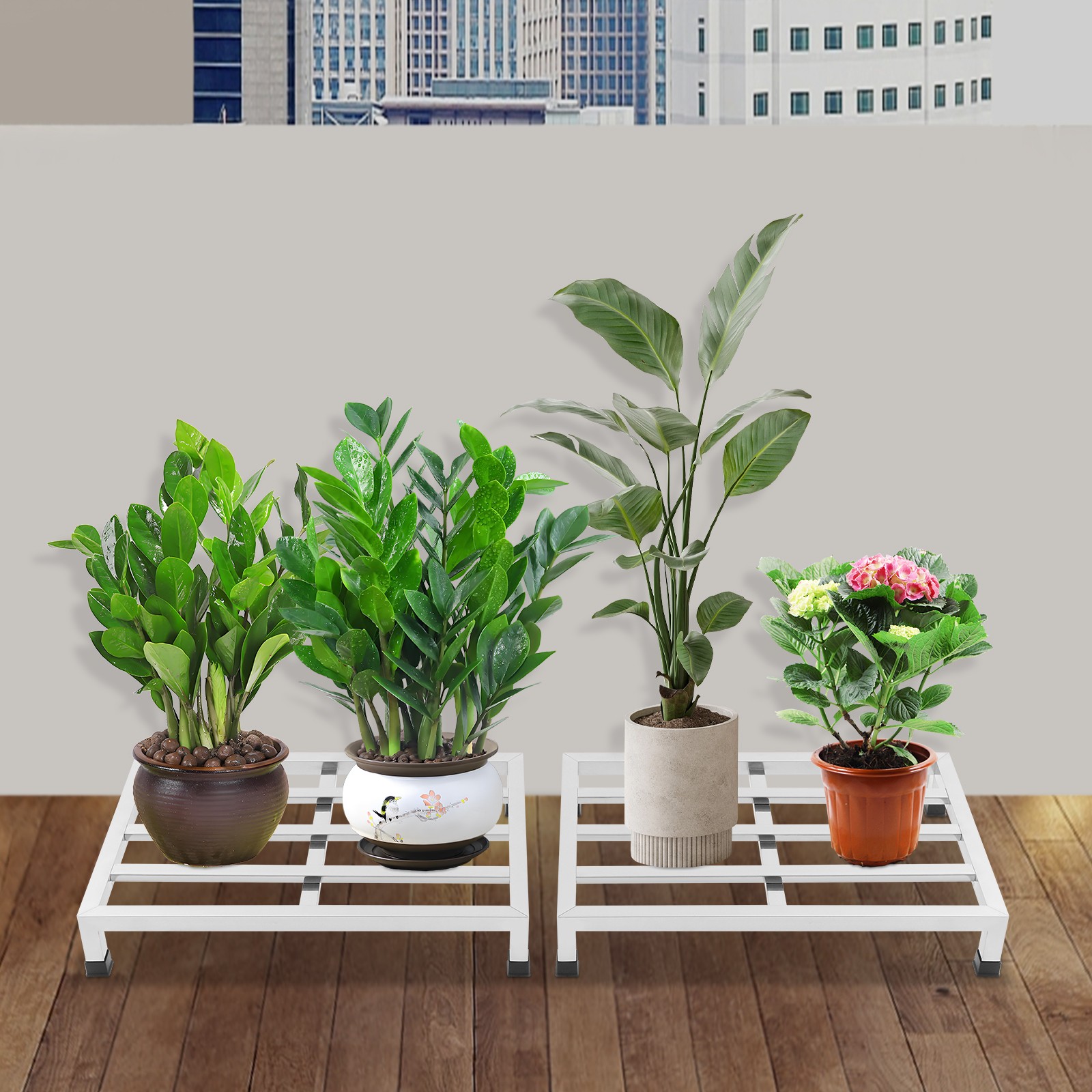 2Pcs Stainless Steel Dunnage Racks Plants Storage Holder Commercial Food Stands