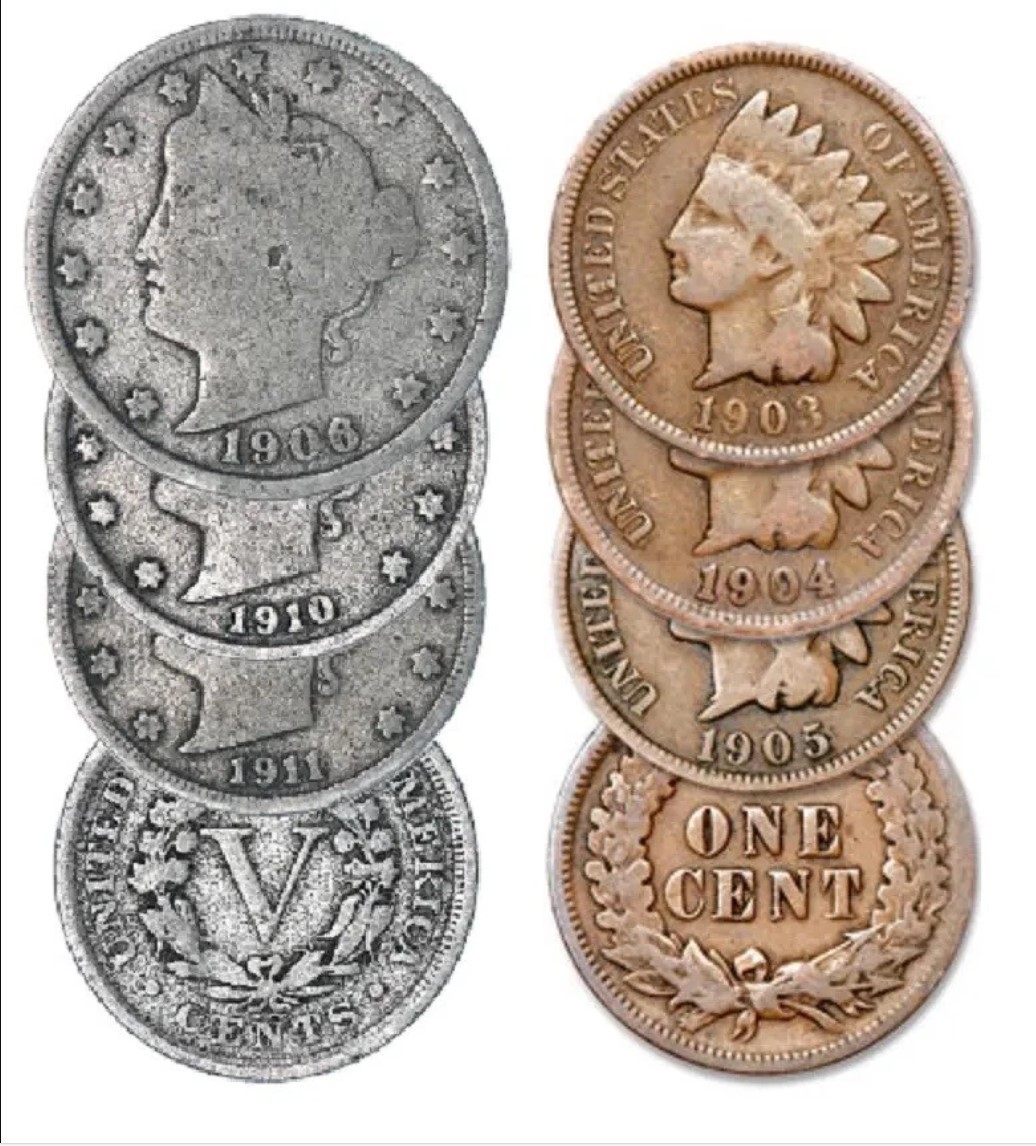 6 COIN LOT ~ 3 Indian Head Cents ~ 3 Liberty V Nickels ~ FULL DATE US Coins 6 COIN LOT ~ 3 Indian Head Cents ~ 3 Liberty V Nickels ~ FULL DATE US Coins