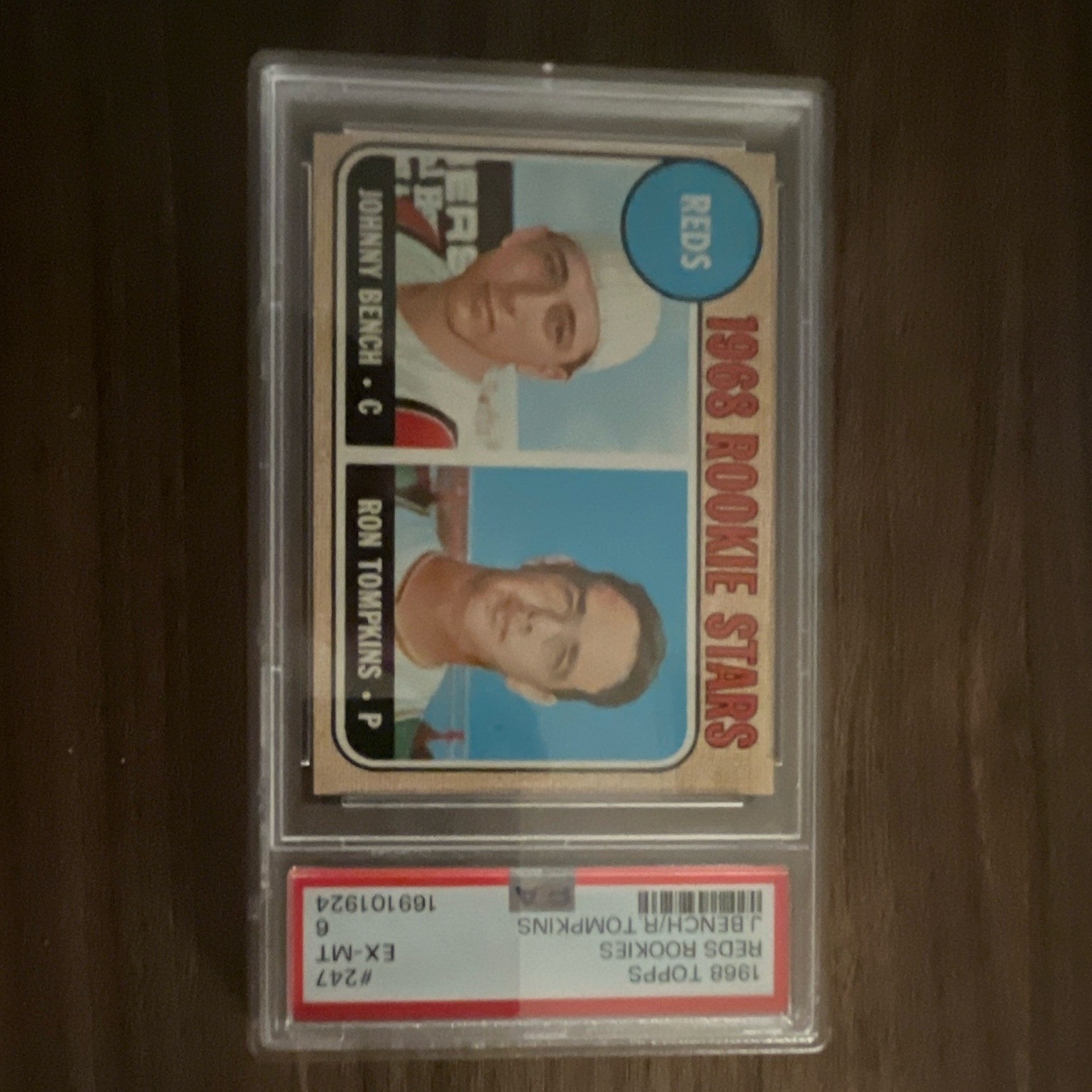 Topps 1968 Rookie Stars - Johnny Bench Ron Tompkins #247 PSA 169101924 Topps 1968 Rookie Stars - Johnny Bench Ron Tompkins #247 PSA 169101924