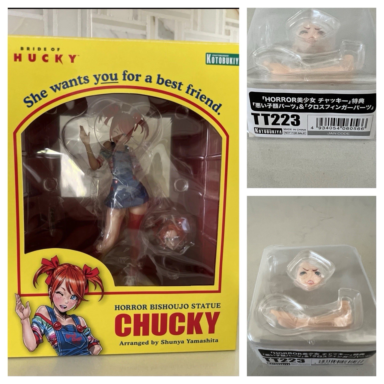 Chucky Horror Bishoujo Statue • Bride of Chucky • Bonus Face & Arm • Kotobukiya 