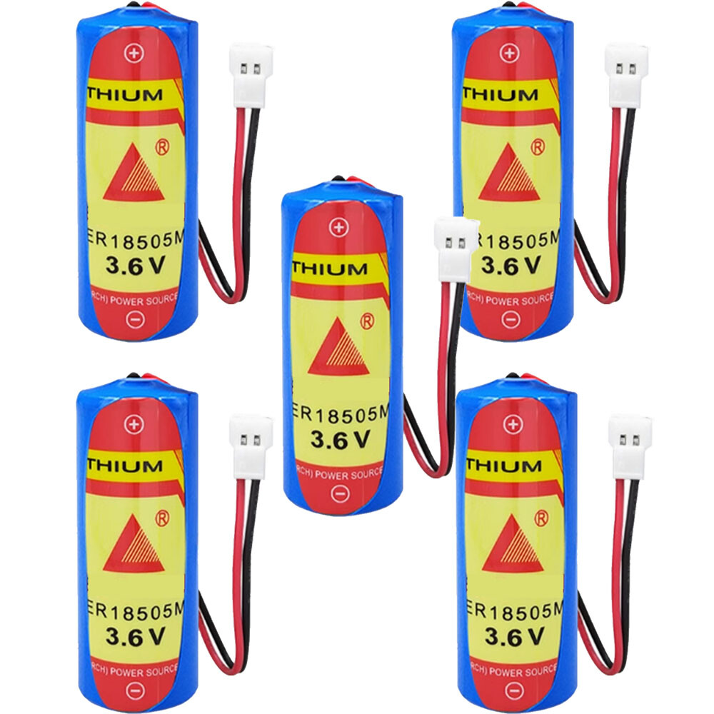 5x ER18505M Battery 3.6V 3500mAh with 51005 White Plug Non Rechargeable Battery 5x ER18505M Battery 3.6V 3500mAh with 51005 White Plug Non Rechargeable Battery