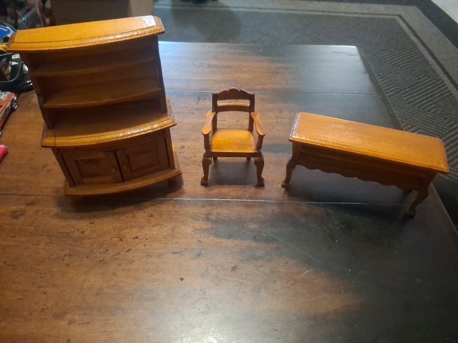 Vintage Dollhouse Handmade Miniature Wood Furniture LOT Vintage Dollhouse Handmade Miniature Wood Furniture LOT