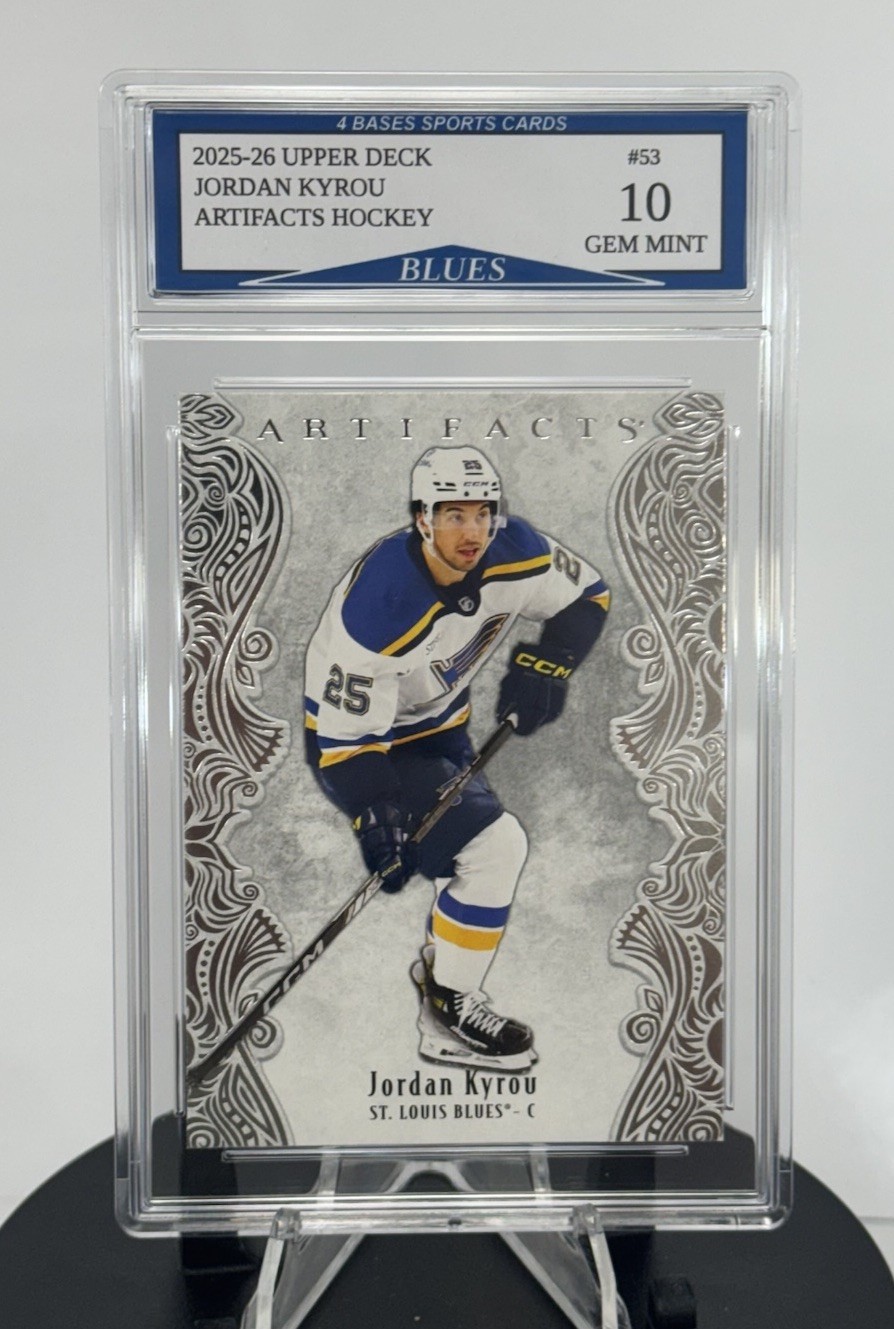 2025-26 Upper Deck Jordan Kyrou St. Louis Blues Artifacts Card #53 Gem Mint 10