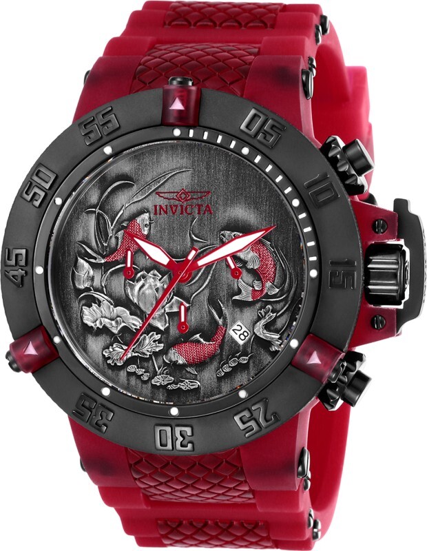 Invicta Subaqua Koi Fish Exclusive Black/Burgundy Men's Watch 26564 Invicta Subaqua Koi Fish Exclusive Black/Burgundy Men's Watch 26564