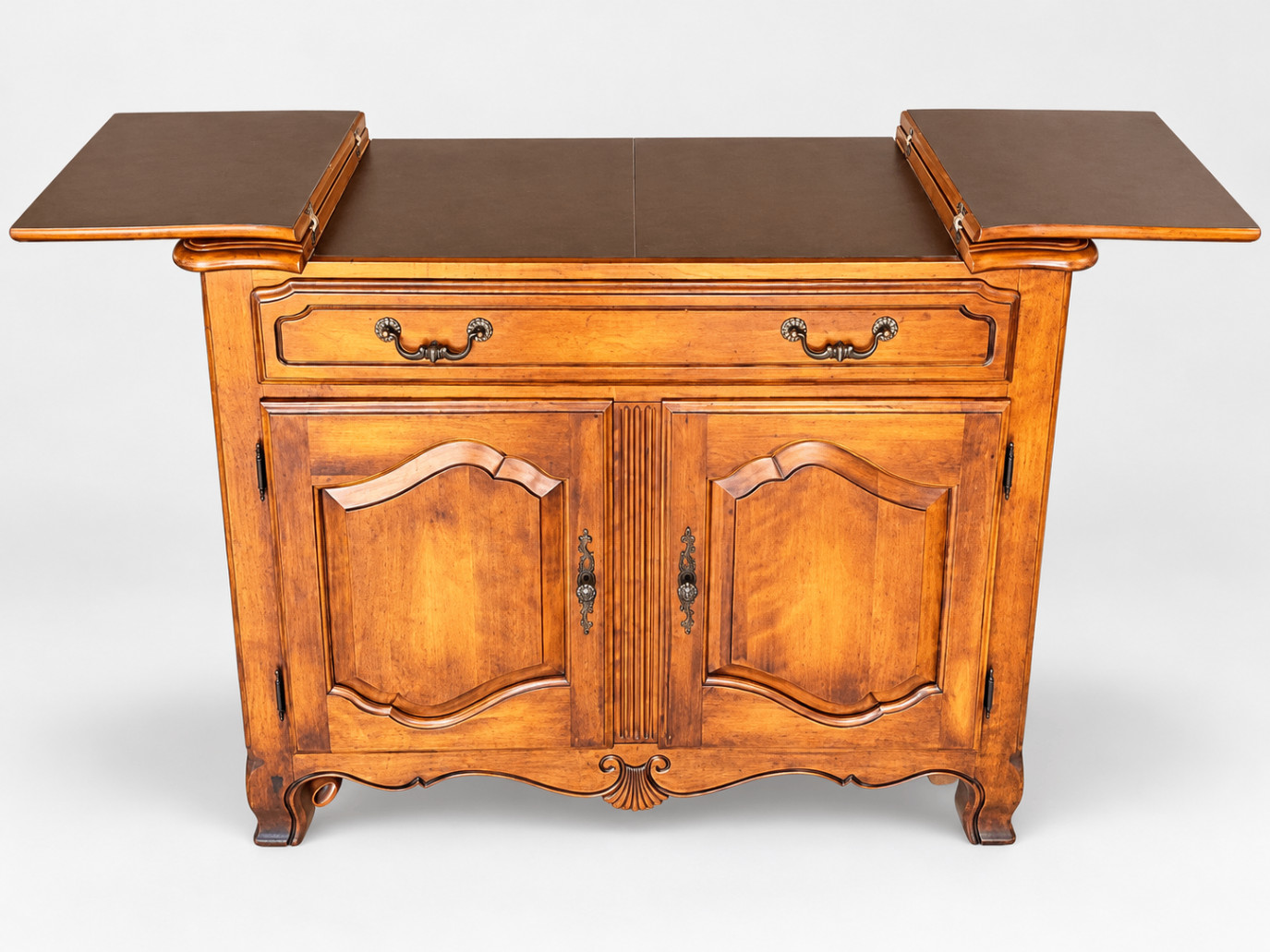 Antique French Country Sideboard Buffet Expandable Top Wood Carved Antique French Country Sideboard Buffet Expandable Top Wood Carved