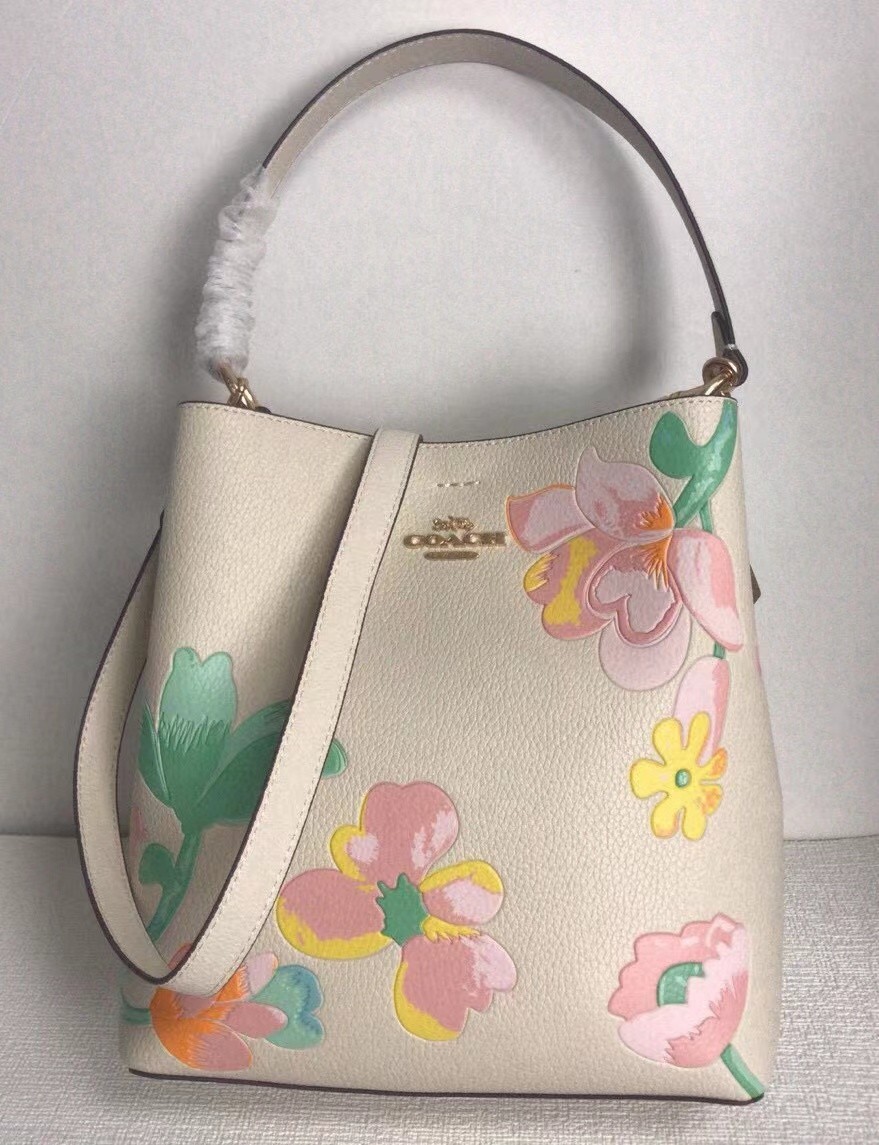 new COACH Bag C8609 Floral Pattern Bucket Bag Handbag Shoulder Bag ( US seller )