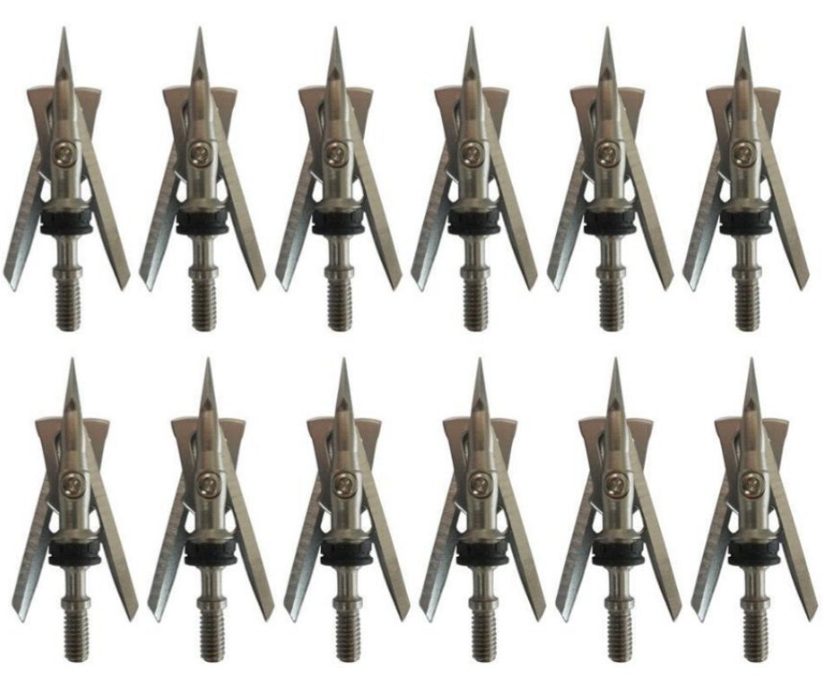 12pcs Rage Hypodermic Trypan 2 Blade 100 Grain Cut Dia Expandable broadheads 12pcs Rage Hypodermic Trypan 2 Blade 100 Grain Cut Dia Expandable broadheads