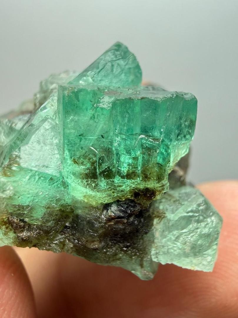 62 CT Wow Top Quality Well Terminated Lustrous Crystal Emerald Bunch From PAK.