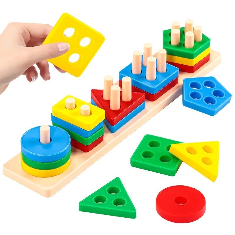 Montessori Toys for 1 2 3 Year Old Girls Boys, Wooden Sensory Toys for 1-3 Ye...