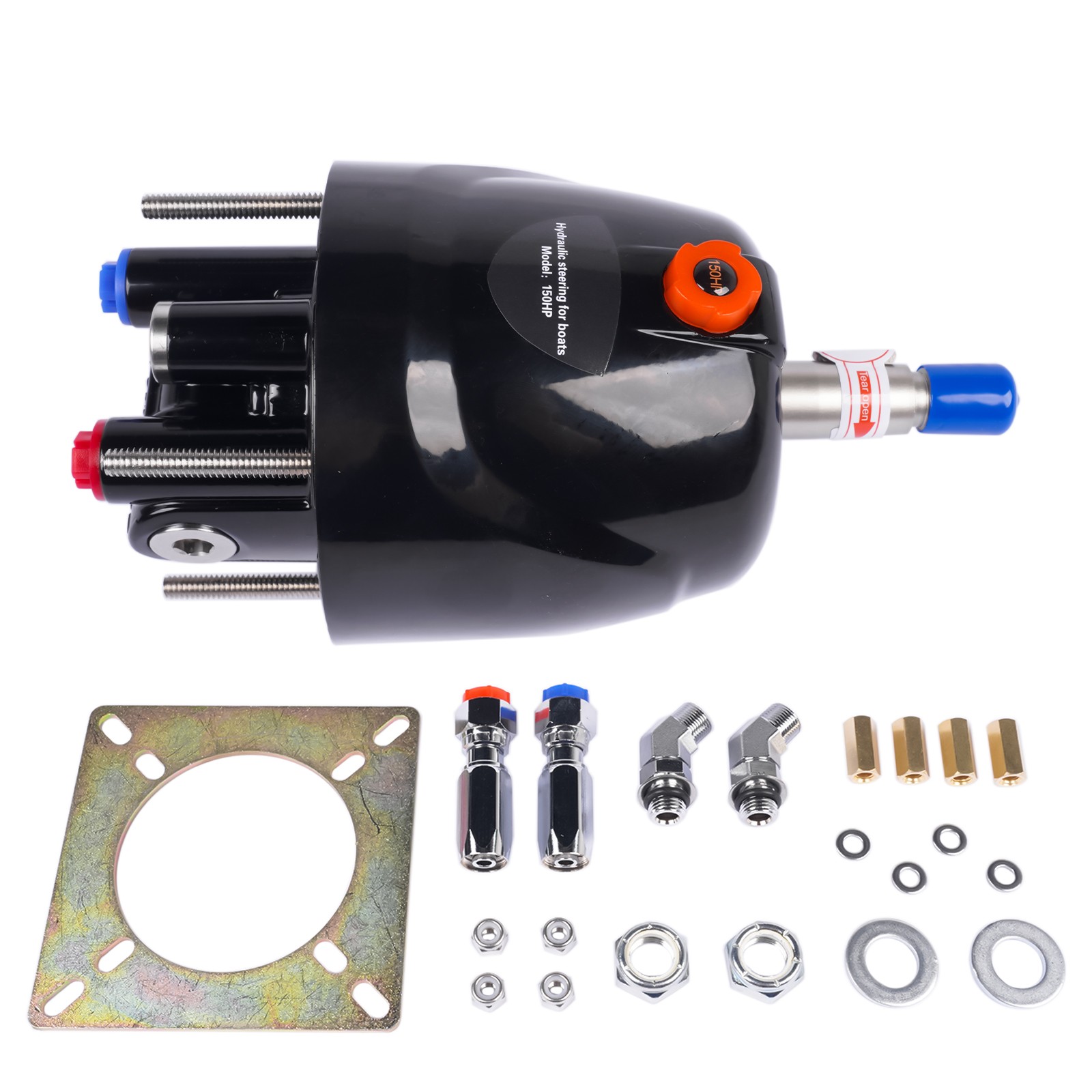 Front Hydraulic Steering Helm HH4314-3 Fits Standard Marine w/ Mounting Plate