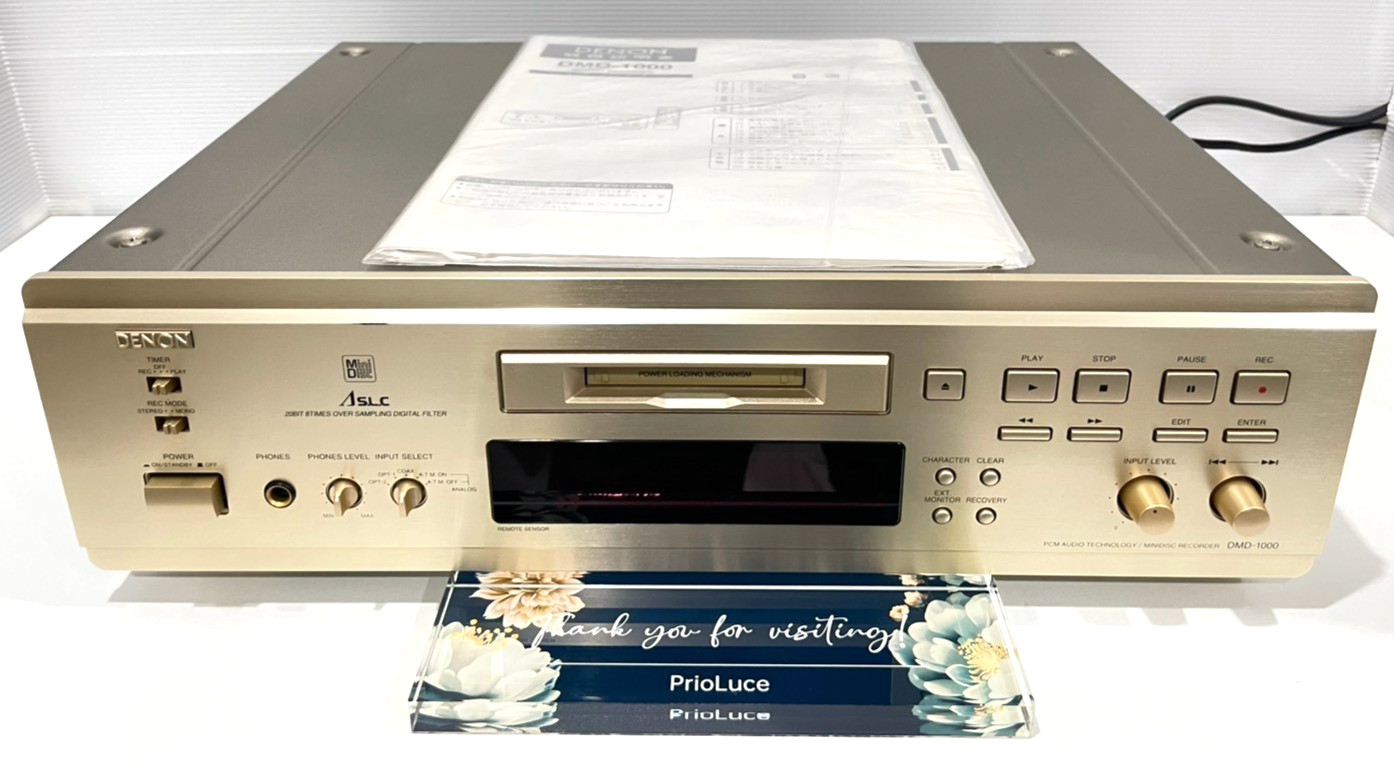 DENON DMD-1000 MiniDisc MD Recorder Player Deck Optical Digital Playback Tested