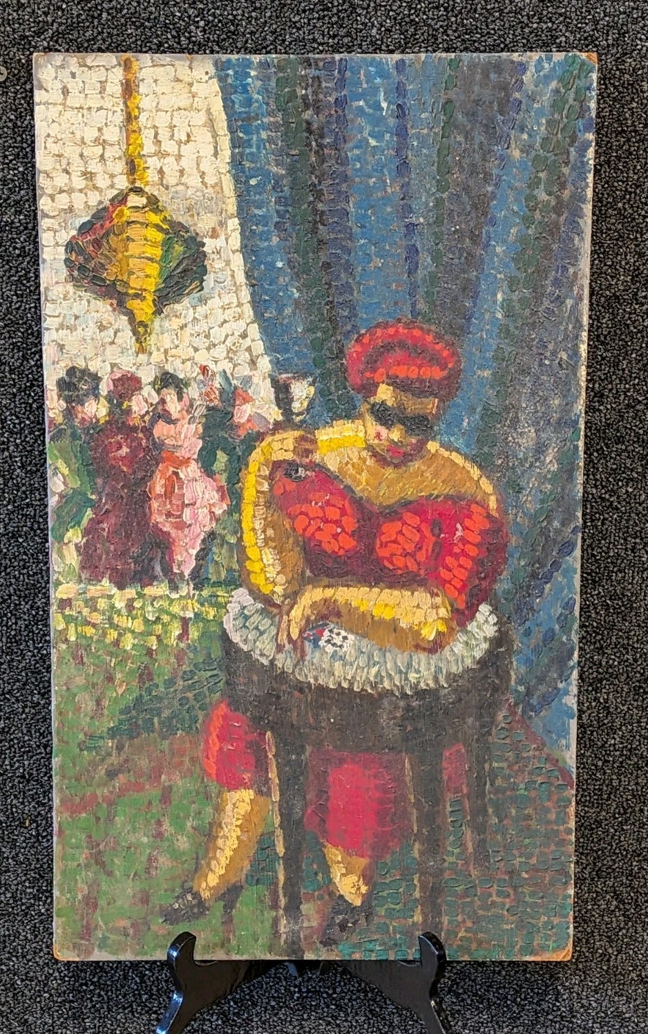 Alex Tschernjawski vintage painting ACA gallery 50s Modernist Red Dress casino
