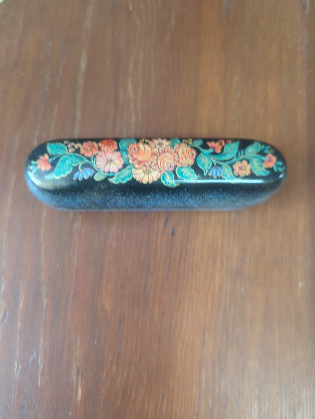 vintage russian lacquer Metara Needle Case Hand painted Floral Bouquet Box vintage russian lacquer Metara Needle Case Hand painted Floral Bouquet Box