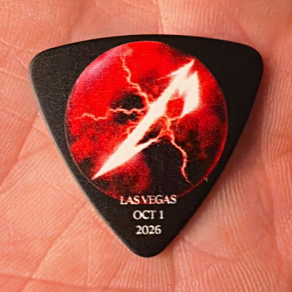 Metallica Sphere Las Vegas Oct 1 2026 Bass Guitar Pick - Lightning Bolt Design