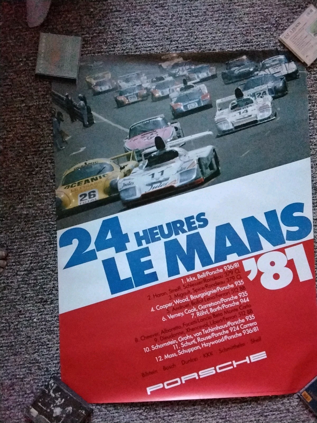 1981 PORSCHE FACTORY 24 HEURES Le Mans Poster 30 1981 PORSCHE FACTORY 24 HEURES Le Mans Poster 30