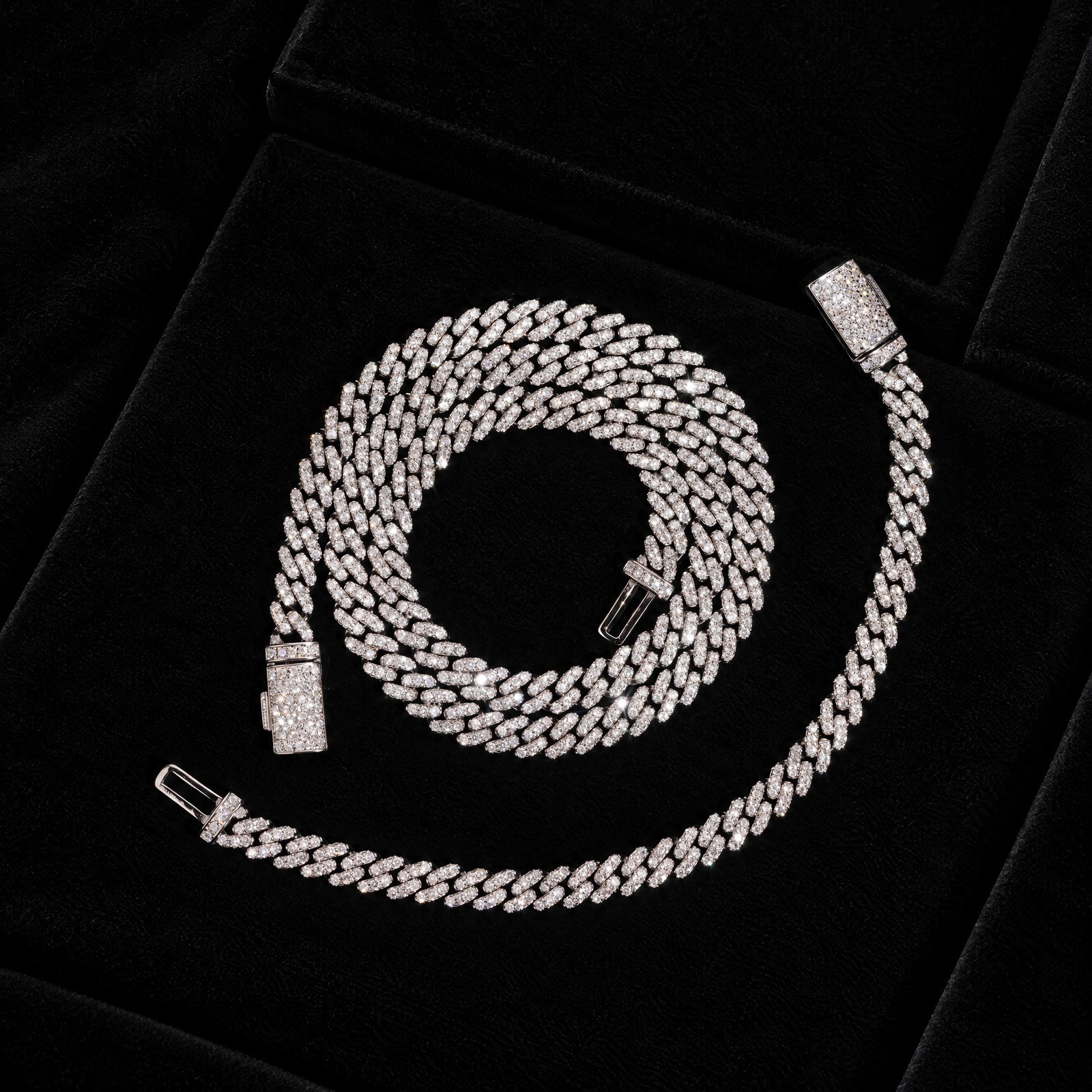 6mm Lab-Created Moissanite Iced Cuban Link Chain 925 Sterling Silver Men 18-24in