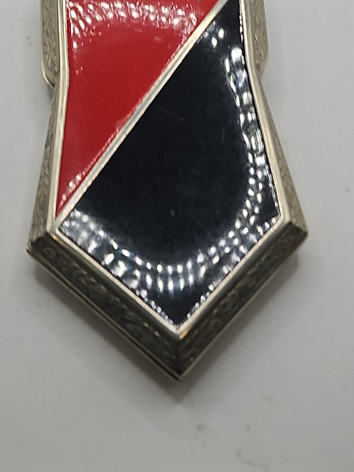 Vintage Marathon Red Black Enamel Compact Purse Wristlet Art Deco Style