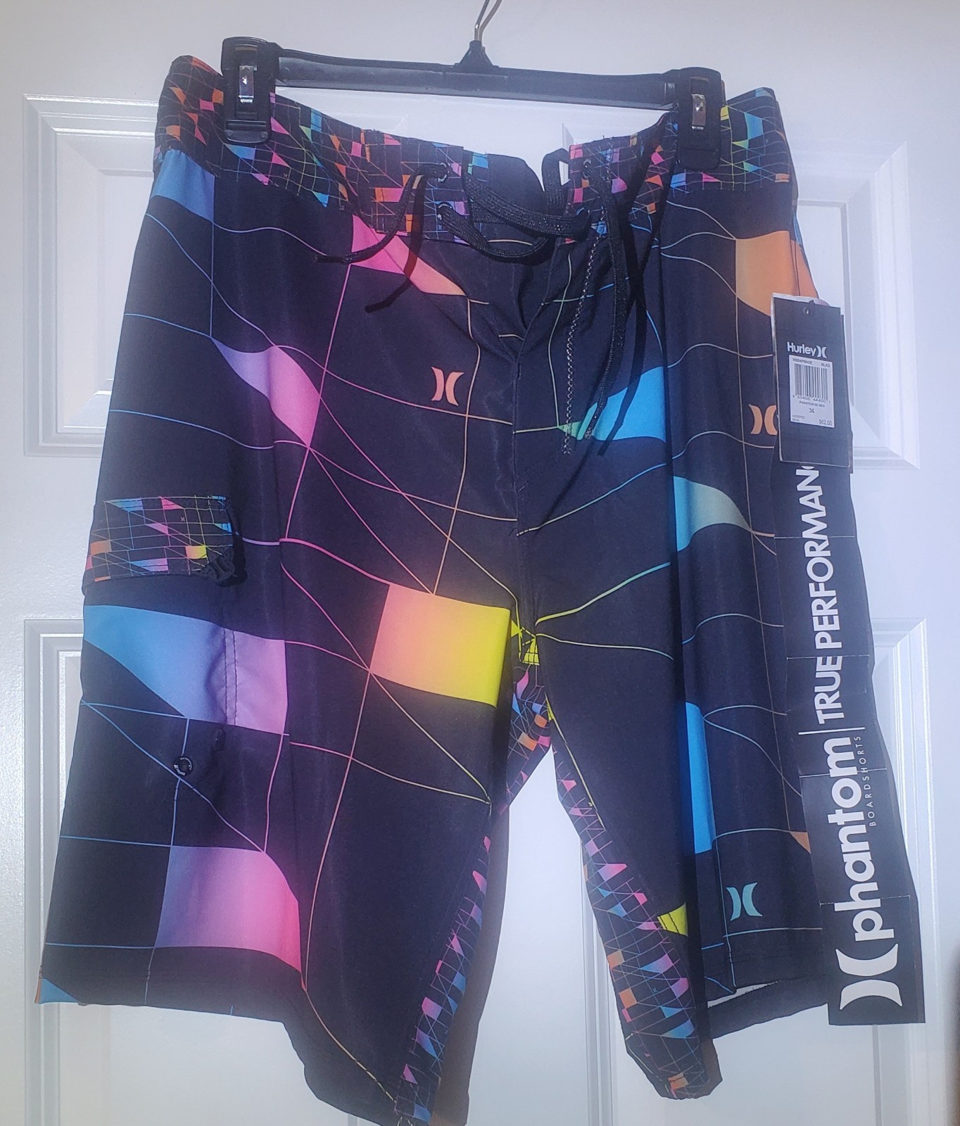 New Hurley Men\'s Sz 36 Multicolor Abstract Geo Phantom Stretch Board Shorts New Hurley Men\'s Sz 36 Multicolor Abstract Geo Phantom Stretch Board Shorts