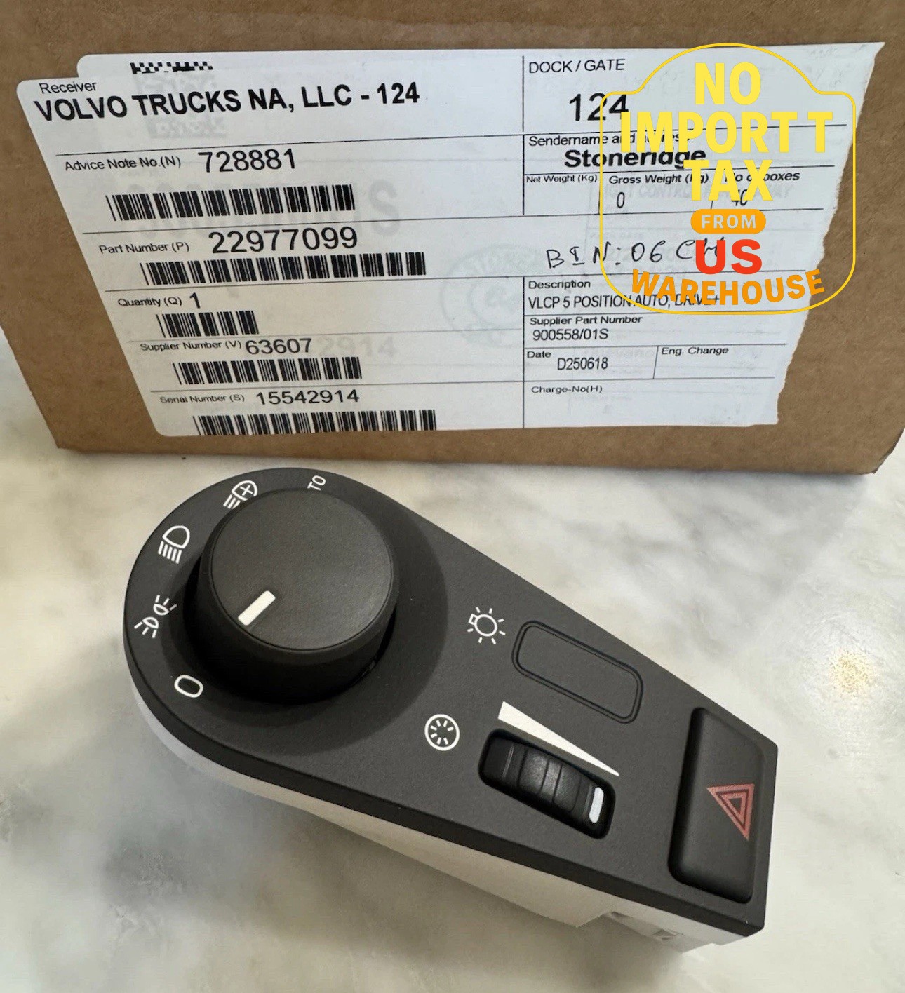 2018-2025 VOLVO VNL 760 860 FOG HEADLIGHT AUTO HAZARD SWITCH OEM 22977099 2018-2025 VOLVO VNL 760 860 FOG HEADLIGHT AUTO HAZARD SWITCH OEM 22977099