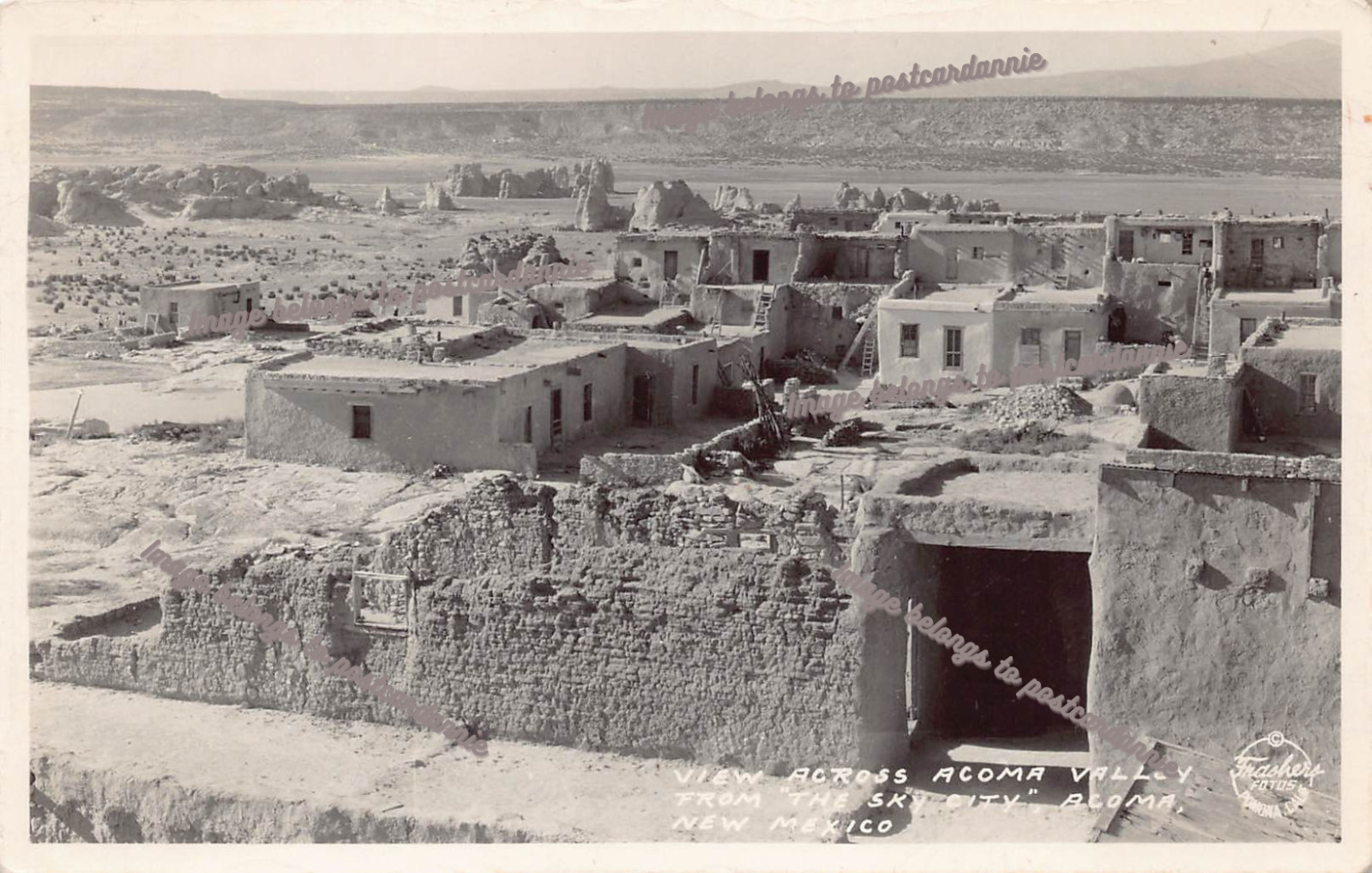 RPPC Acoma Pueblo NM New Mexico Sky City Valley Southwest Photo Vtg Postcard A62