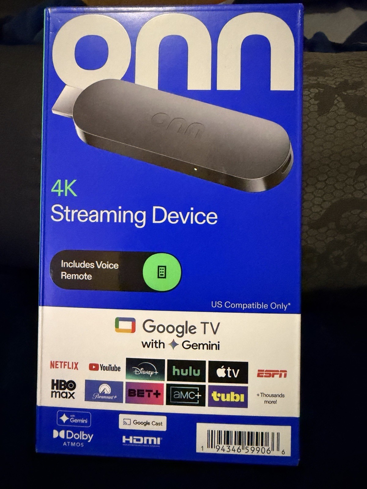 onn 4K Streaming Device Google TV with Gemini 2026 Model 8GB 2GB RAM NEW SEALED