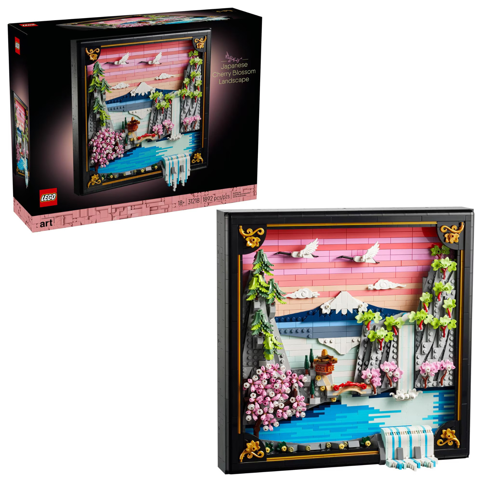 LEGO Art Japanese Cherry Blossom Landscape 31218 Building Set Framed Decor LEGO Art Japanese Cherry Blossom Landscape 31218 Building Set Framed Decor