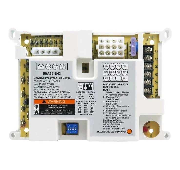 Universal Furnace Fan Control Board 50A55-843 for White Rodgers 50A50-405
