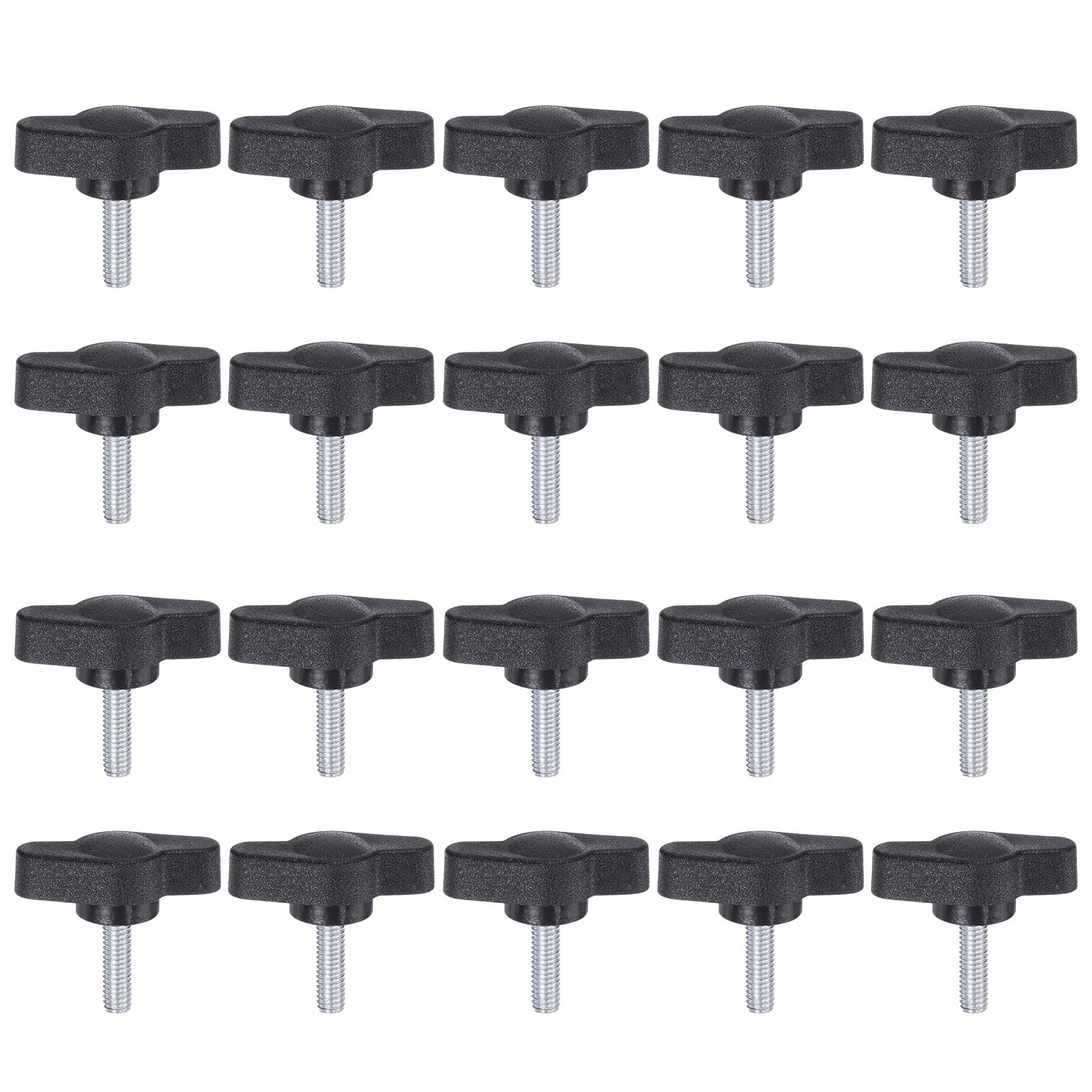 20pcs M4 x 14mm Male Thread Tee Wing Knobs Thumb Screw Clamping Knobs Grip Black 20pcs M4 x 14mm Male Thread Tee Wing Knobs Thumb Screw Clamping Knobs Grip Black