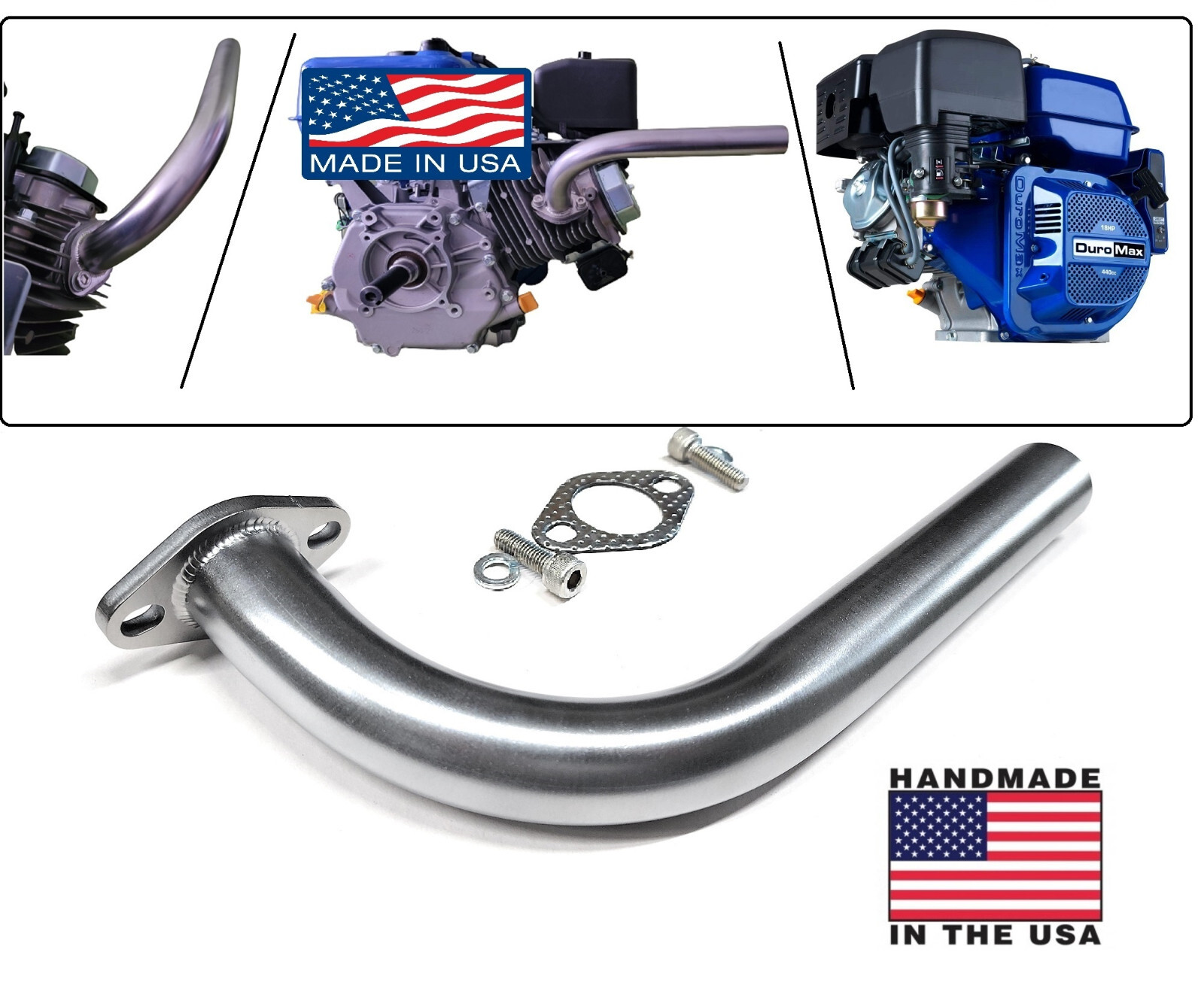 Exhaust Header pipe for DuroMax XP16HPE or DuroMax XP18HPE. Exhaust Header pipe for DuroMax XP16HPE or DuroMax XP18HPE.