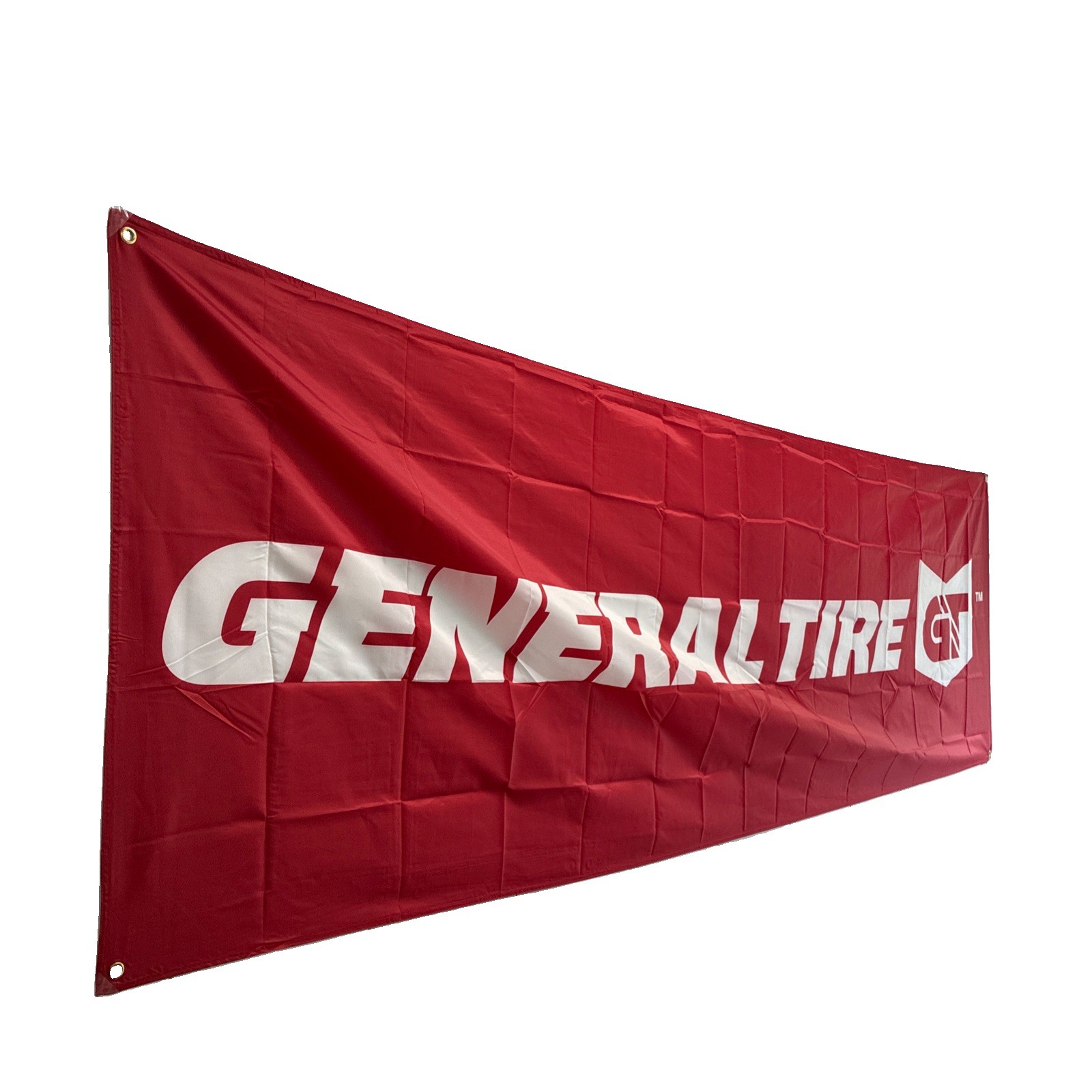 GENERAL TIRES BANNER, 9.75 feet x 3 feet; NEW AND UNUSED. GENERAL TIRES BANNER, 9.75 feet x 3 feet; NEW AND UNUSED.