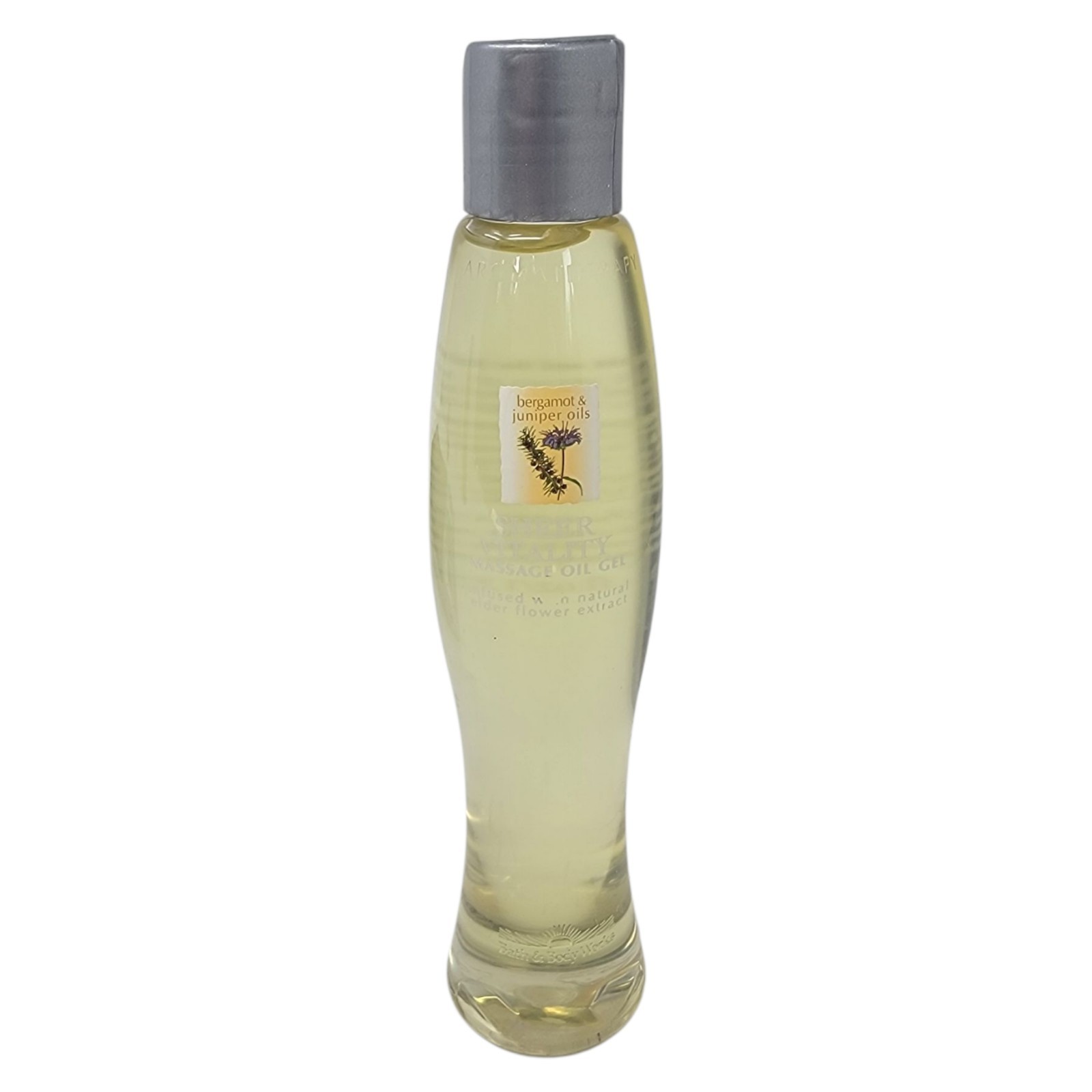 Vtg Bath Body Works Massage Oil Gel 4oz Sheer Vitality Bergamot Juniper Rare New