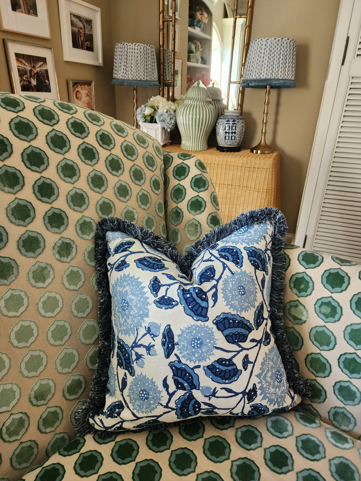 Peter Fasano Pillow Cover With Fringe Trim Peter Fasano Pillow Cover With Fringe Trim