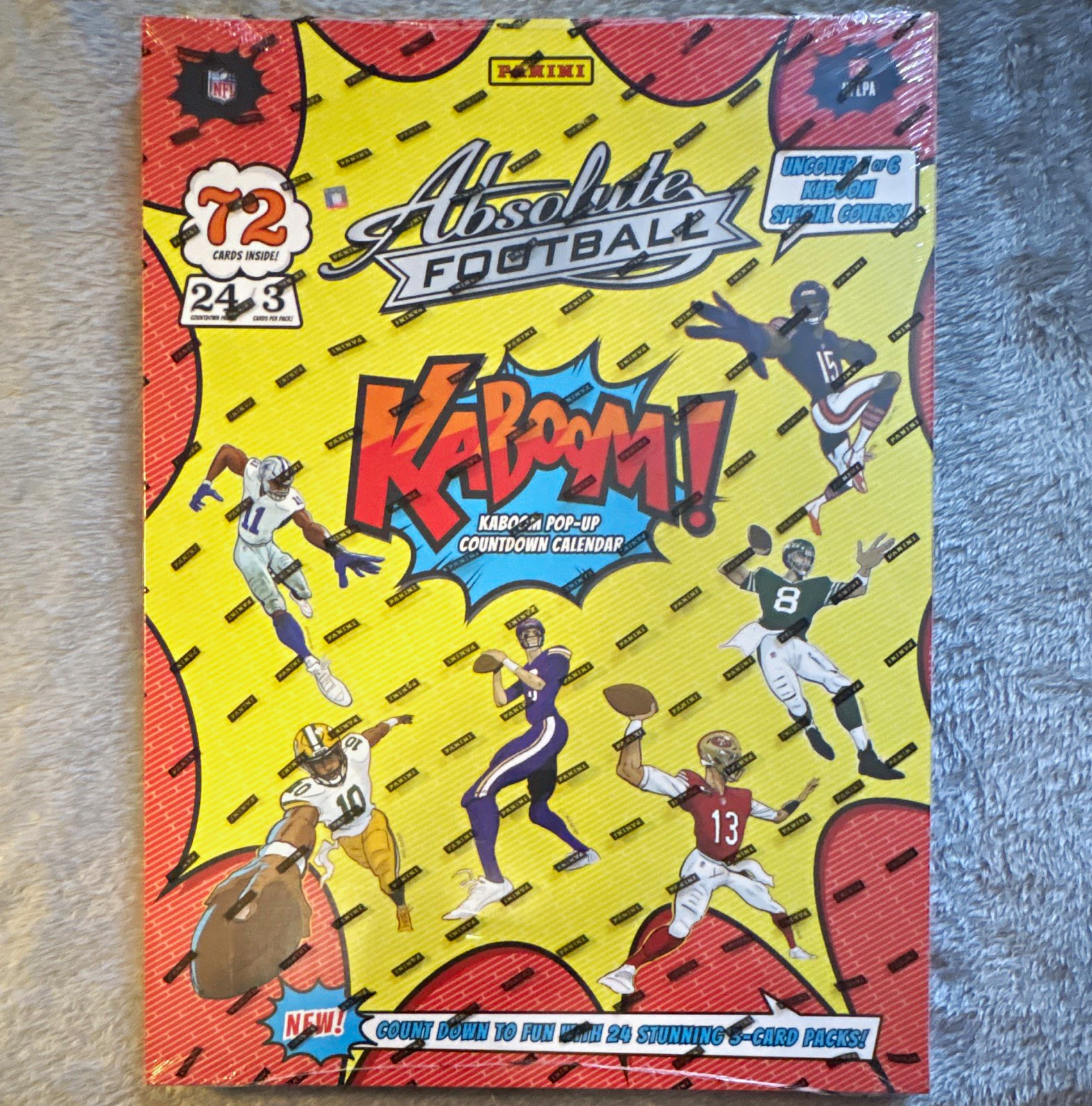 Panini 2024 Absolute Football Kaboom Countdown Calendar Box 72 Cards NFL