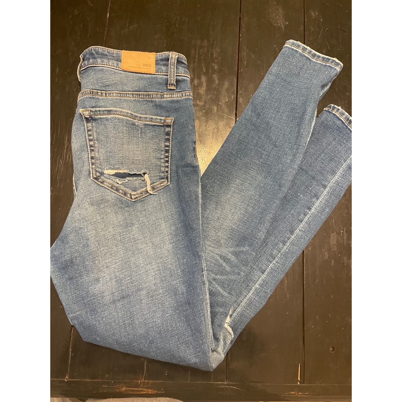 BKE Parker High Rise Skinny Jeans Distressed Light Wash Women Size 27