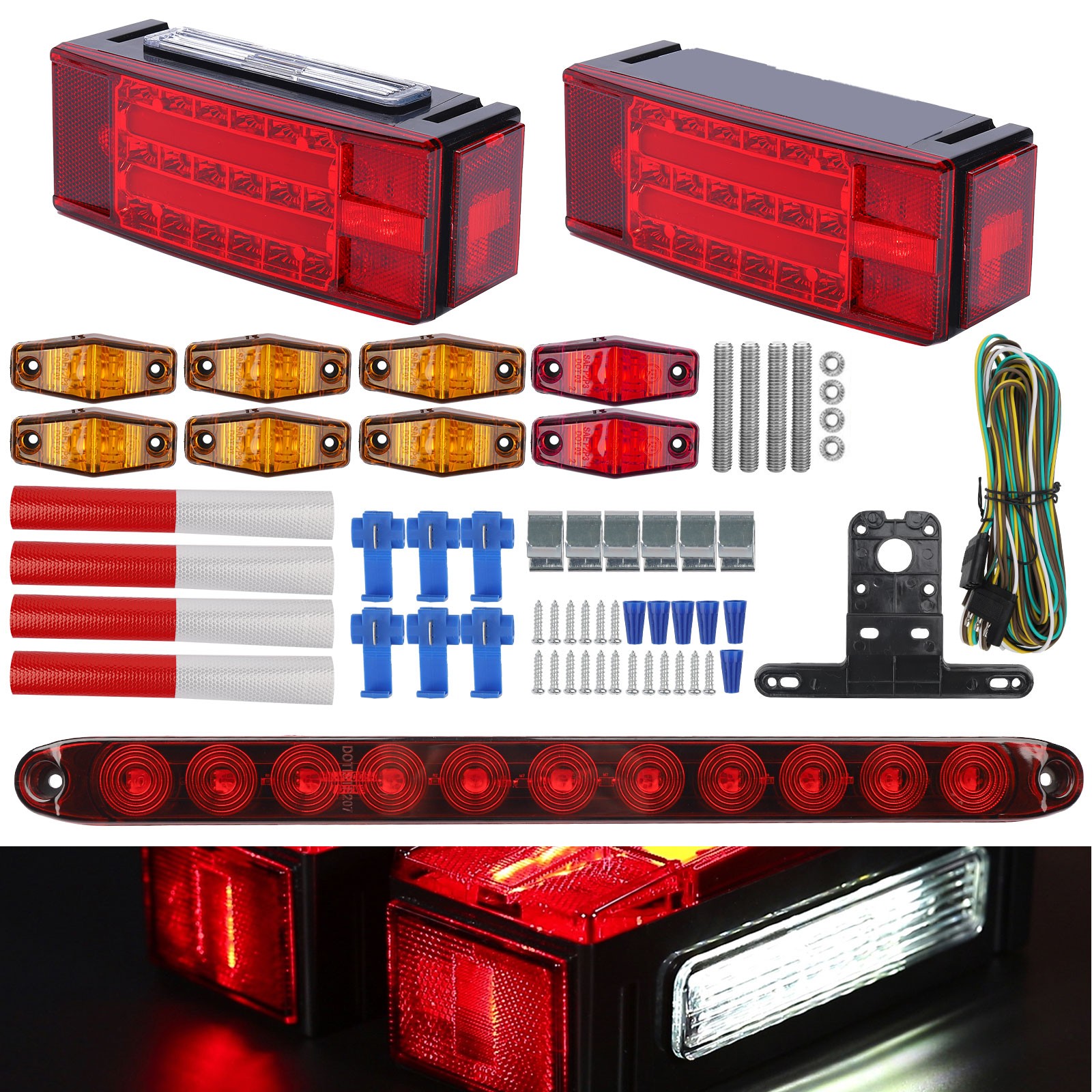 LED Trailer Light Kit Rear Submersible Tail Lights Boat Marker Truck Waterproof LED Trailer Light Kit Rear Submersible Tail Lights Boat Marker Truck Waterproof