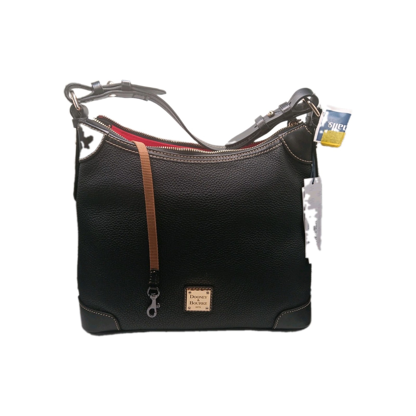 Dooney & Bourke Pebbled Leather Hobo Shoulder Bag Black Handbag Purse Dooney & Bourke Pebbled Leather Hobo Shoulder Bag Black Handbag Purse